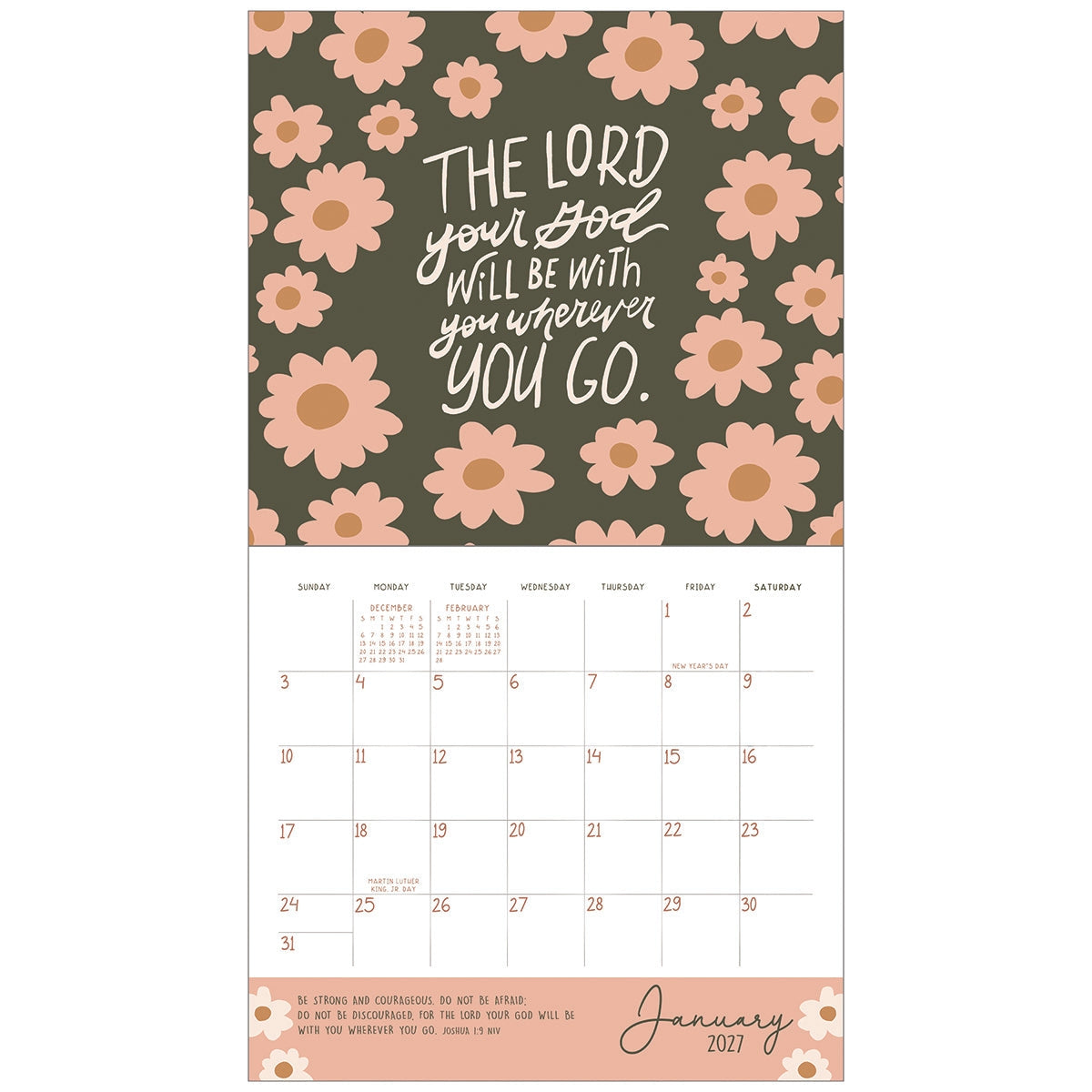 2027 Faith Move Mountains - Deluxe Wall Calendar by Angie Weller