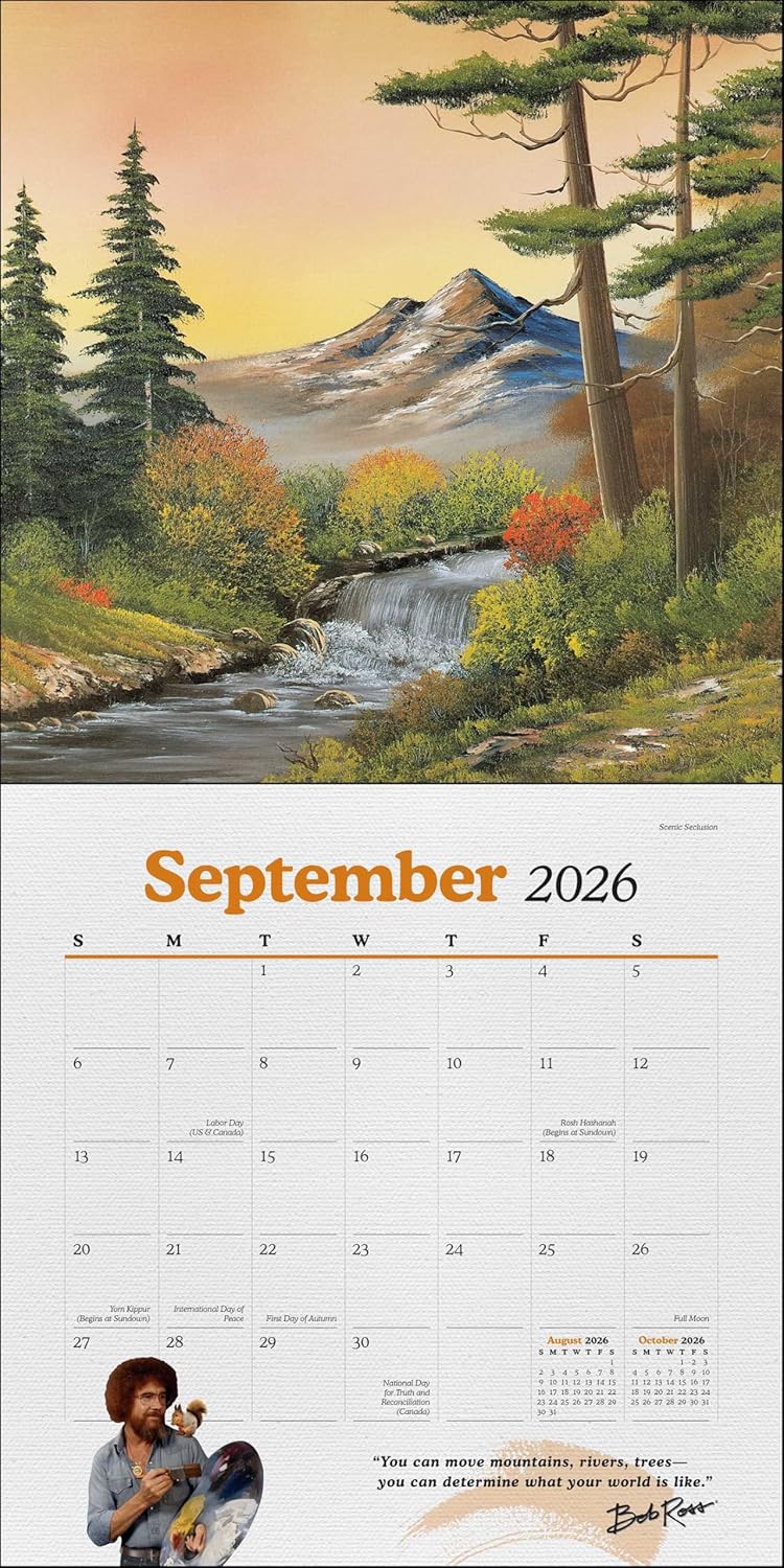 2026 Bob Ross - Square Wall Calendar