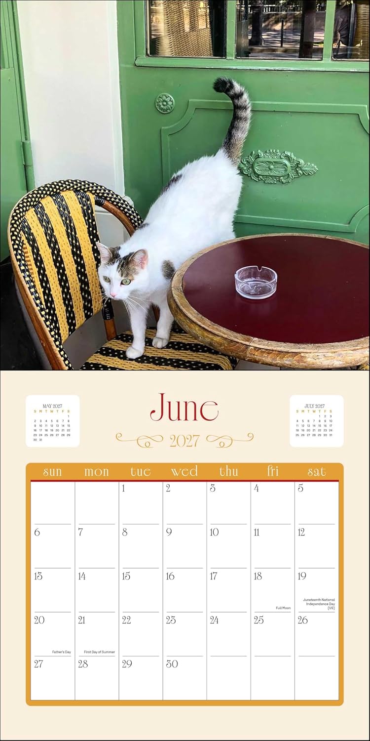 2027 Cats in Paris - Square Wall Calendar