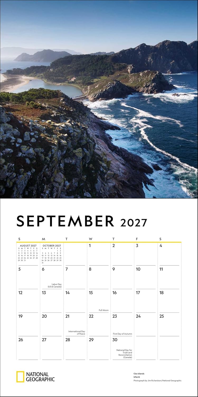2027 Most Beautiful Places: Nat Geo - Square Wall Calendar