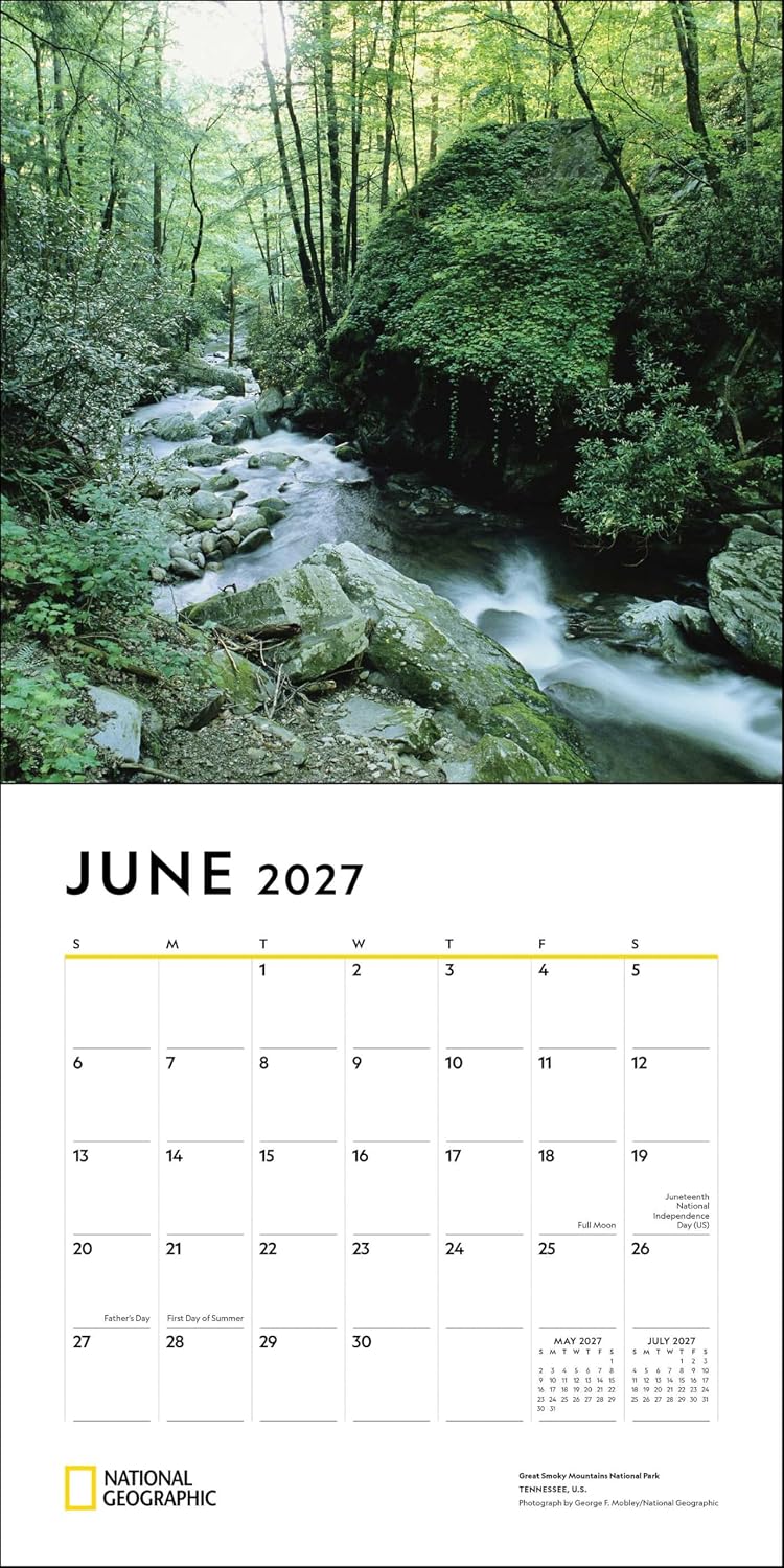 2027 National Parks: National Geographic - Square Wall Calendar