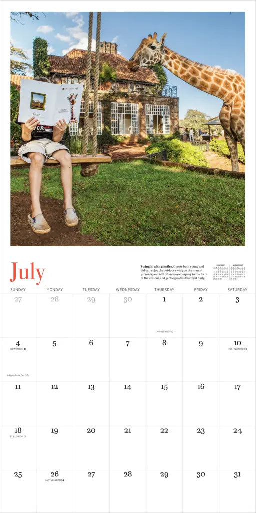 2027 Giraffe Manor - Square Wall Calendar