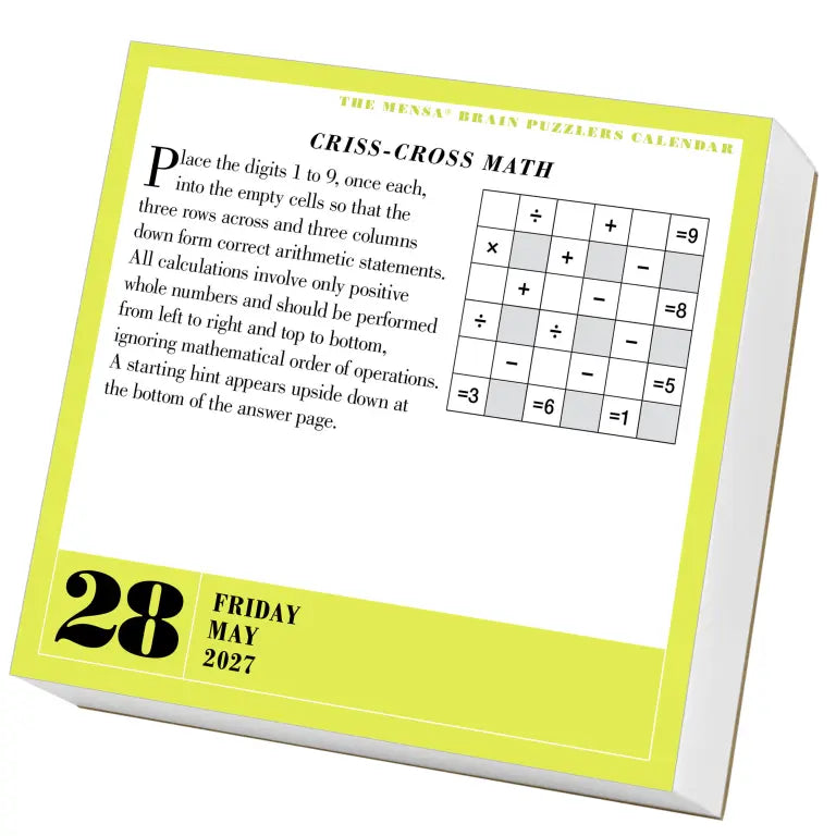 2027 Mensa® 365 Brain Puzzlers - Daily Boxed Page-A-Day Calendar