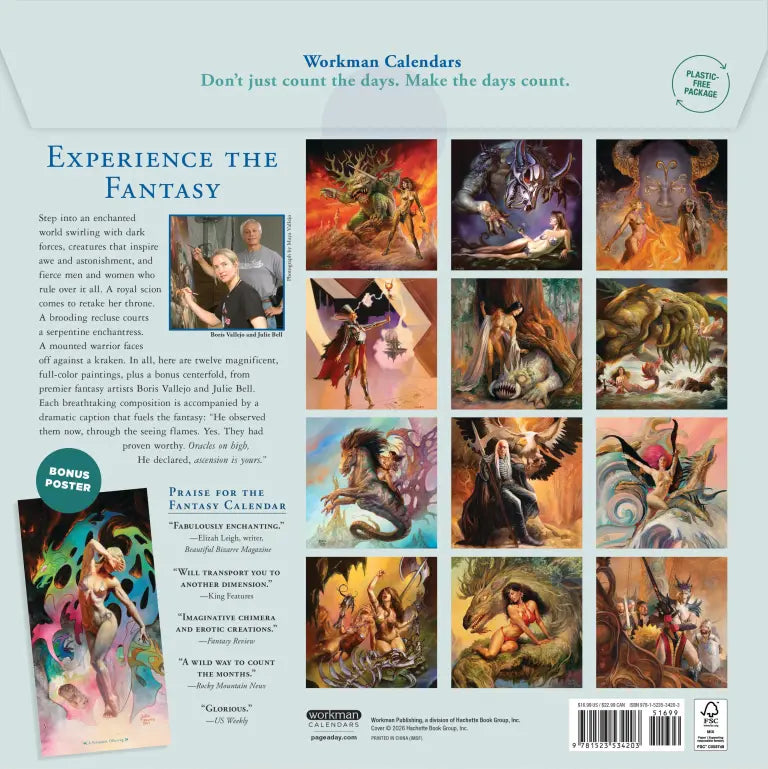 2027 Boris Vallejo & Julie Bell's Fantasy - Square Wall Calendar