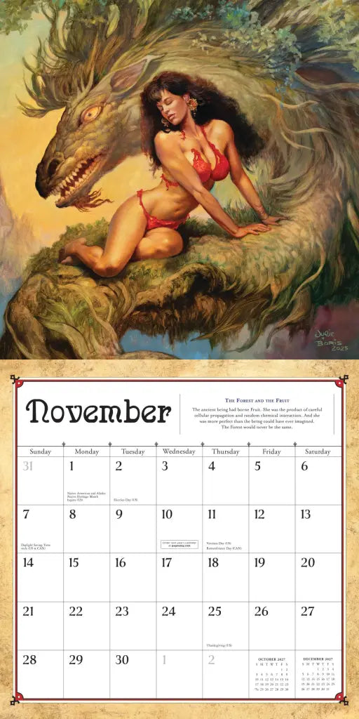 2027 Boris Vallejo & Julie Bell's Fantasy - Square Wall Calendar