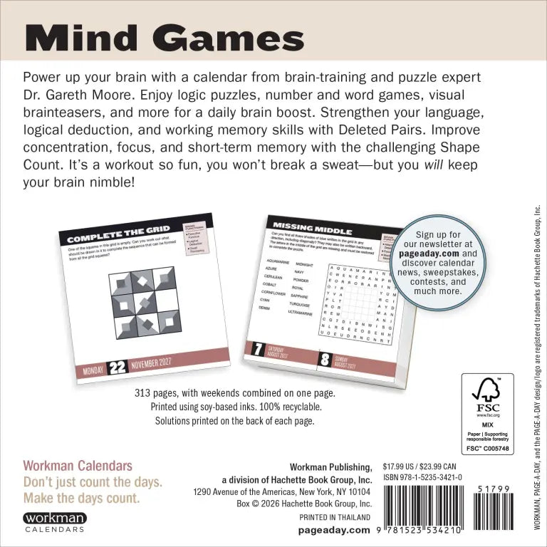 2027 Brainpower Puzzles - Daily Boxed Page-A-Day Calendar