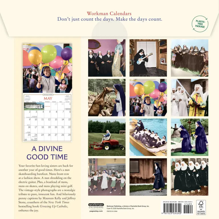 2027 Nuns Having Fun - Square Wall Calendar