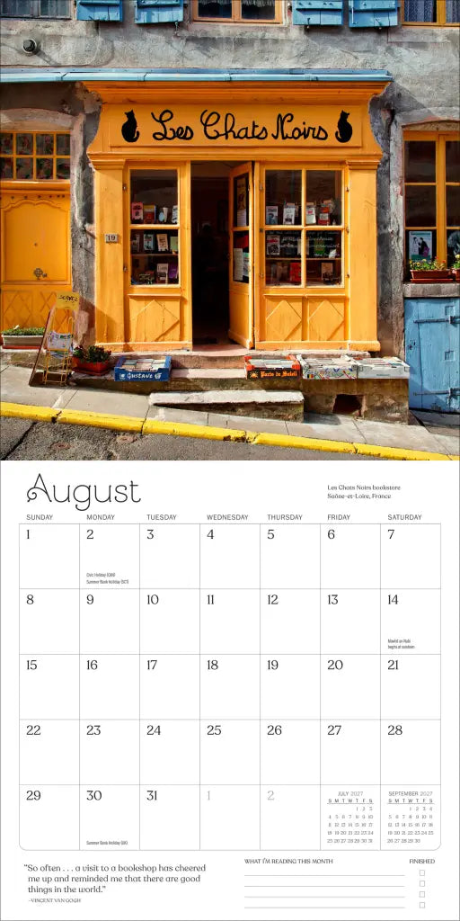 2027 Calendar for Book Lovers - Square Wall Calendar
