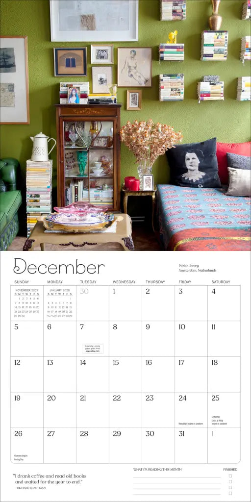 2027 Calendar for Book Lovers - Square Wall Calendar