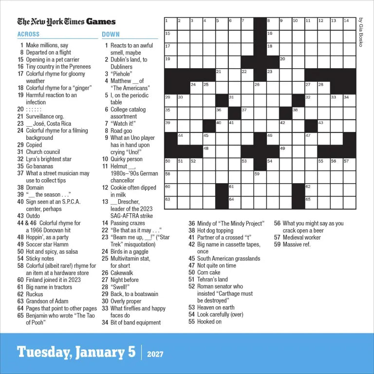 2027 New York Times Crossword - Daily Boxed Page-A-Day Calendar