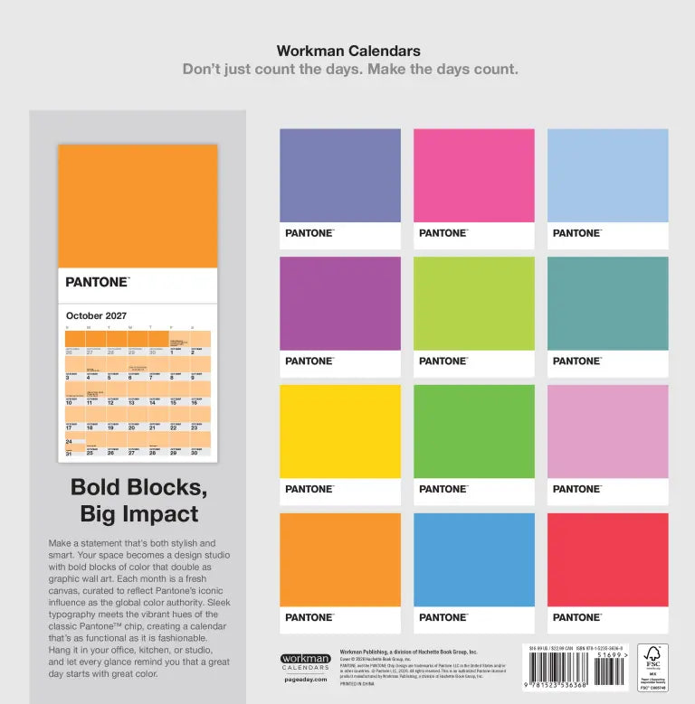 2027 Pantone - Square Wall Calendar