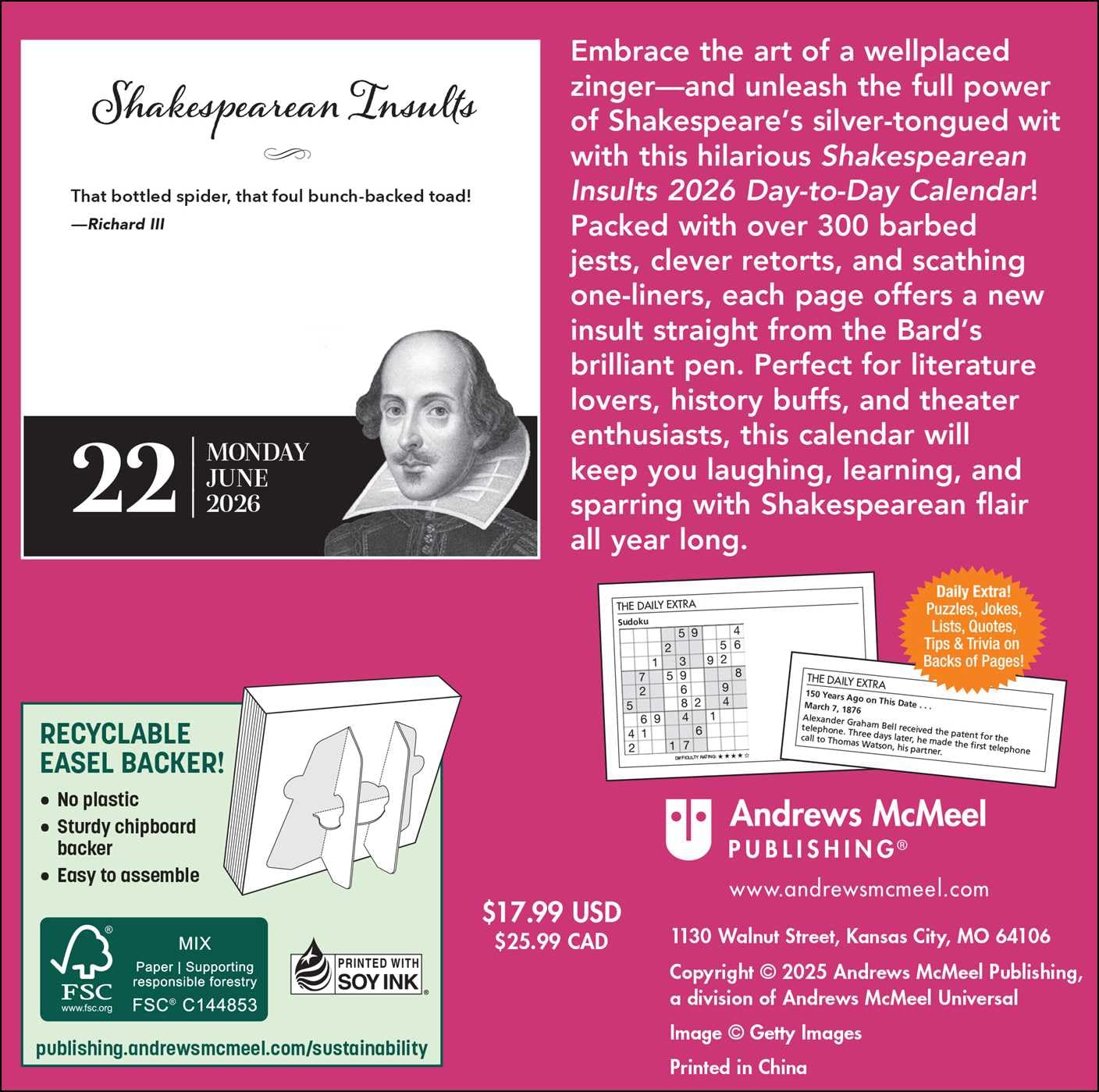2026 Shakespearean Insults - Boxed Page-A-Day