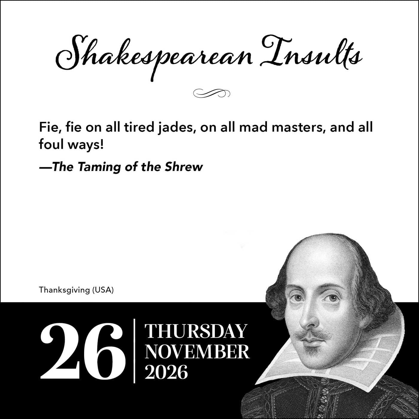 2026 Shakespearean Insults - Boxed Page-A-Day