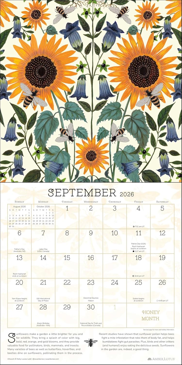 2026 Praise for the Pollinators - Square Wall Calendar