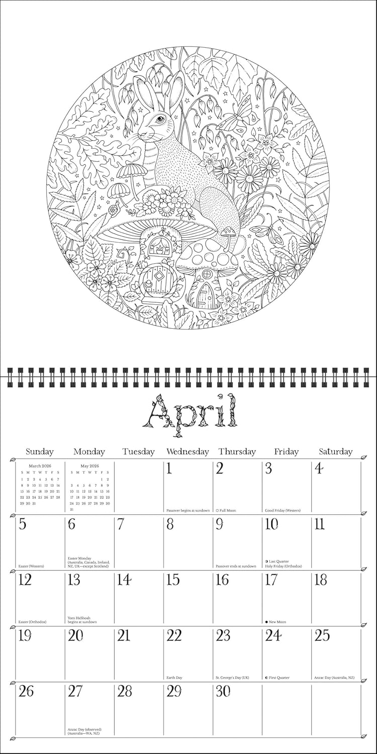 2026 Johanna Basford Coloring - Square Wall Calendar