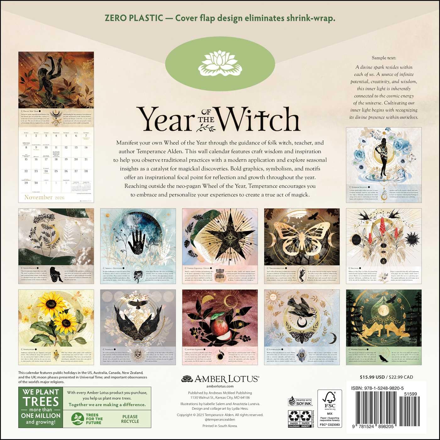 2026 Year of the Witch - Square Wall Calendar