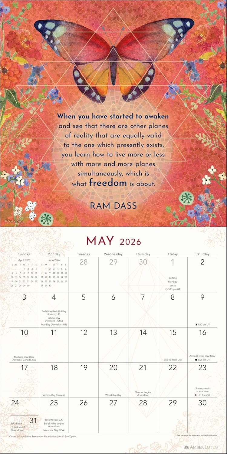 2026 Be Here Now: Teachings from Ram Dass - Square Wall Calendar