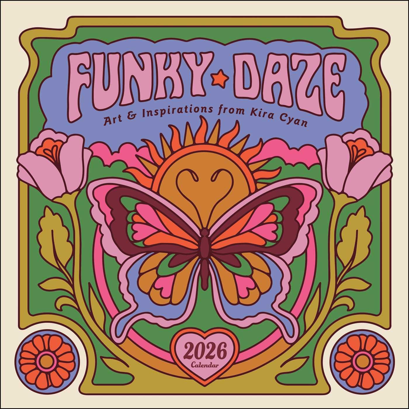 2026 Kira Cyan: Funky Daze - Square Wall Calendar
