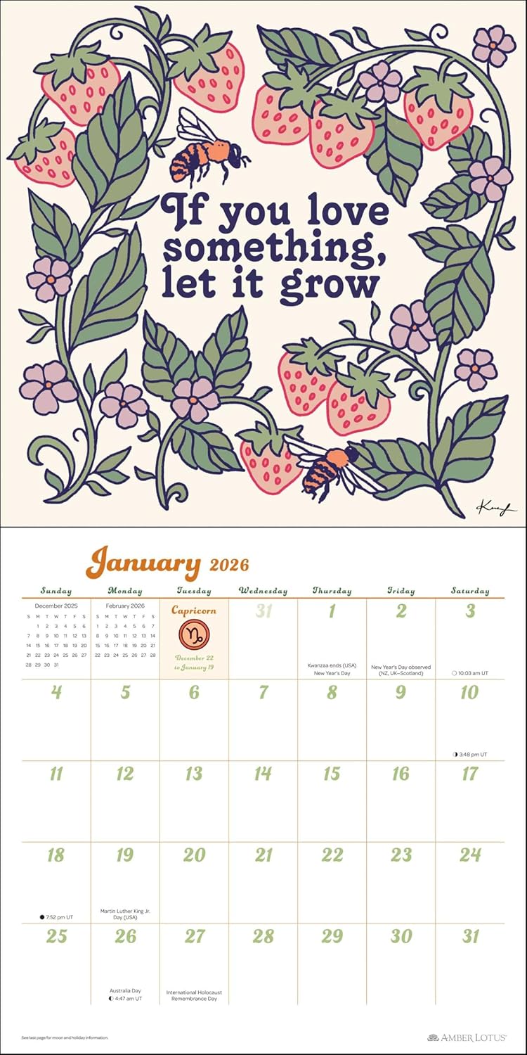 2026 Kira Cyan: Funky Daze - Square Wall Calendar