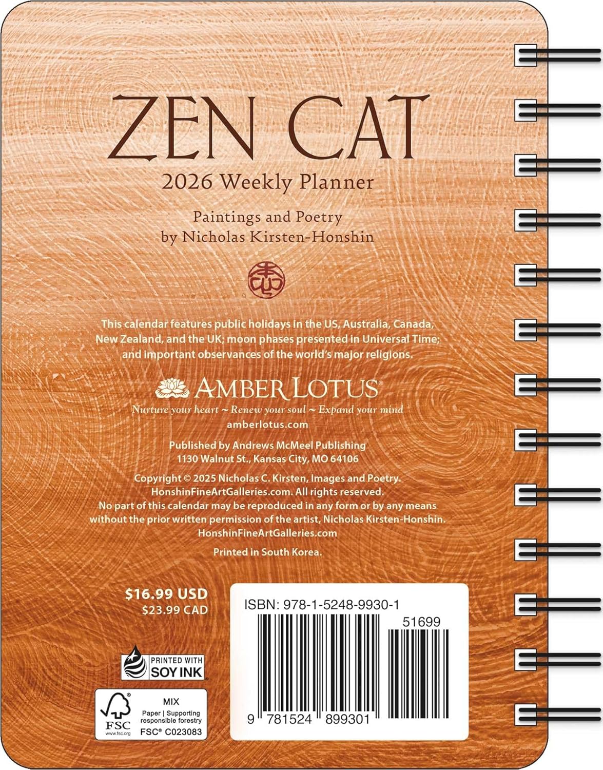 2026 Zen Cat - Monthly & Weekly Diary/Planner