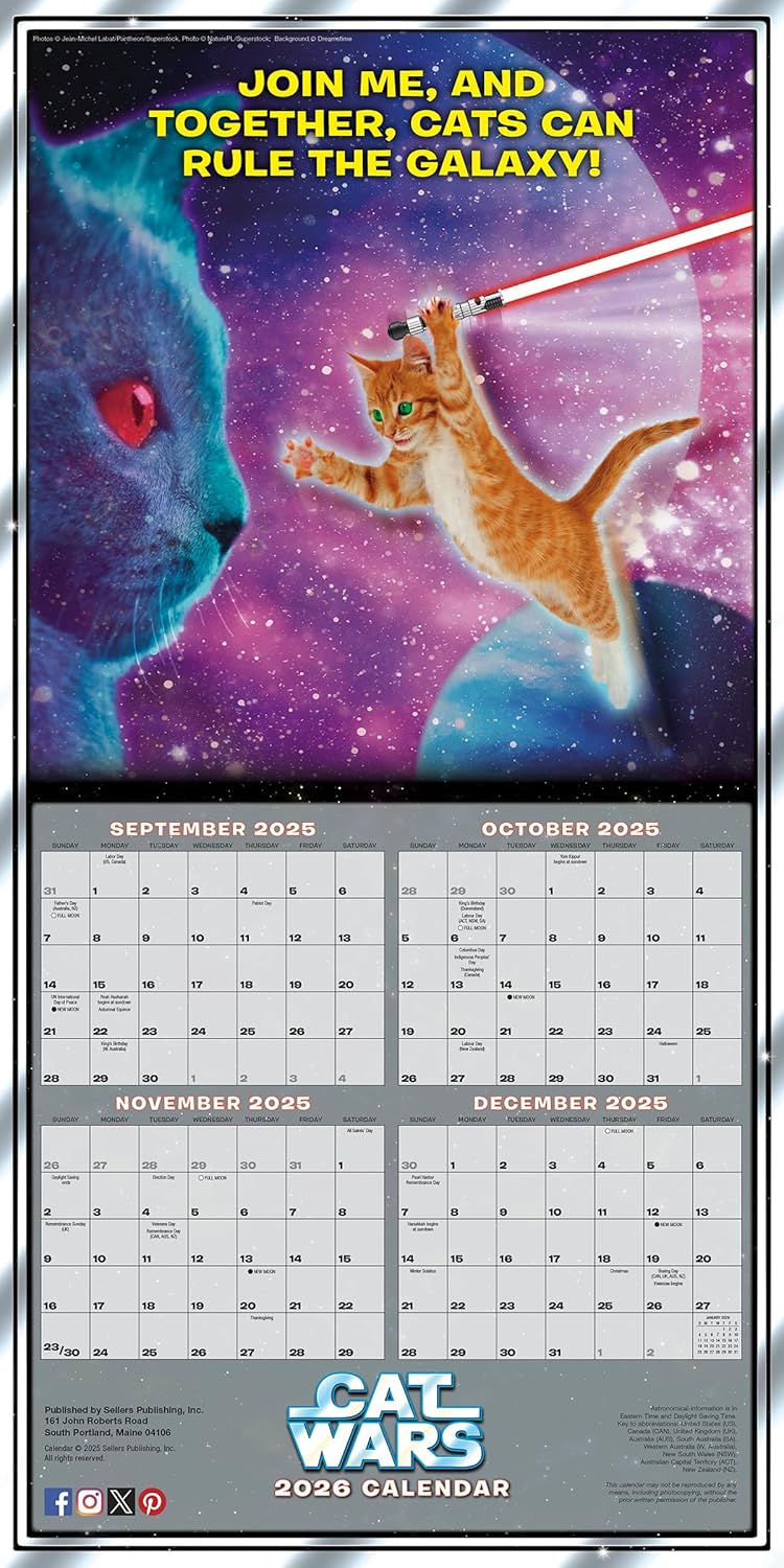 2026 Cat Wars - Square Wall Calendar