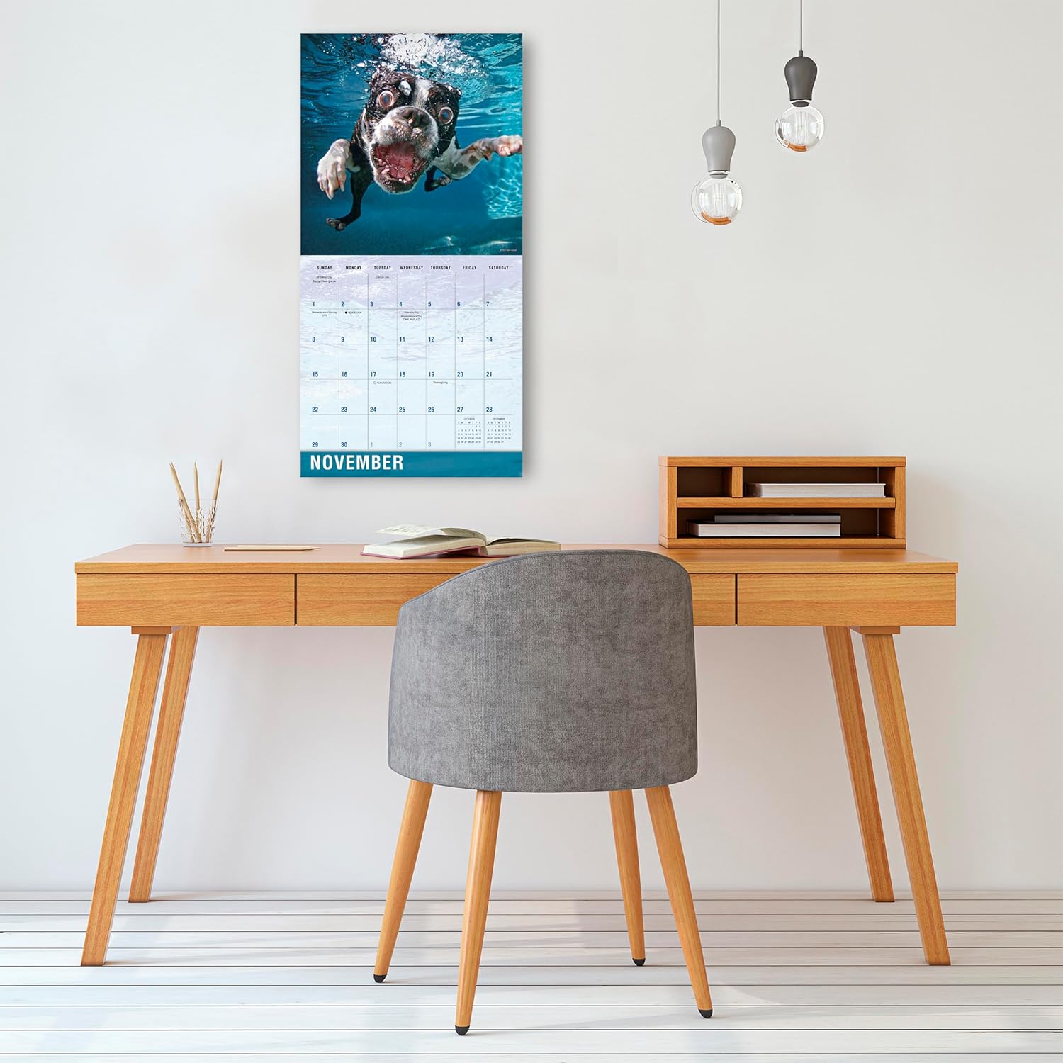 2026 Underwater Dogs - Square Wall Calendar