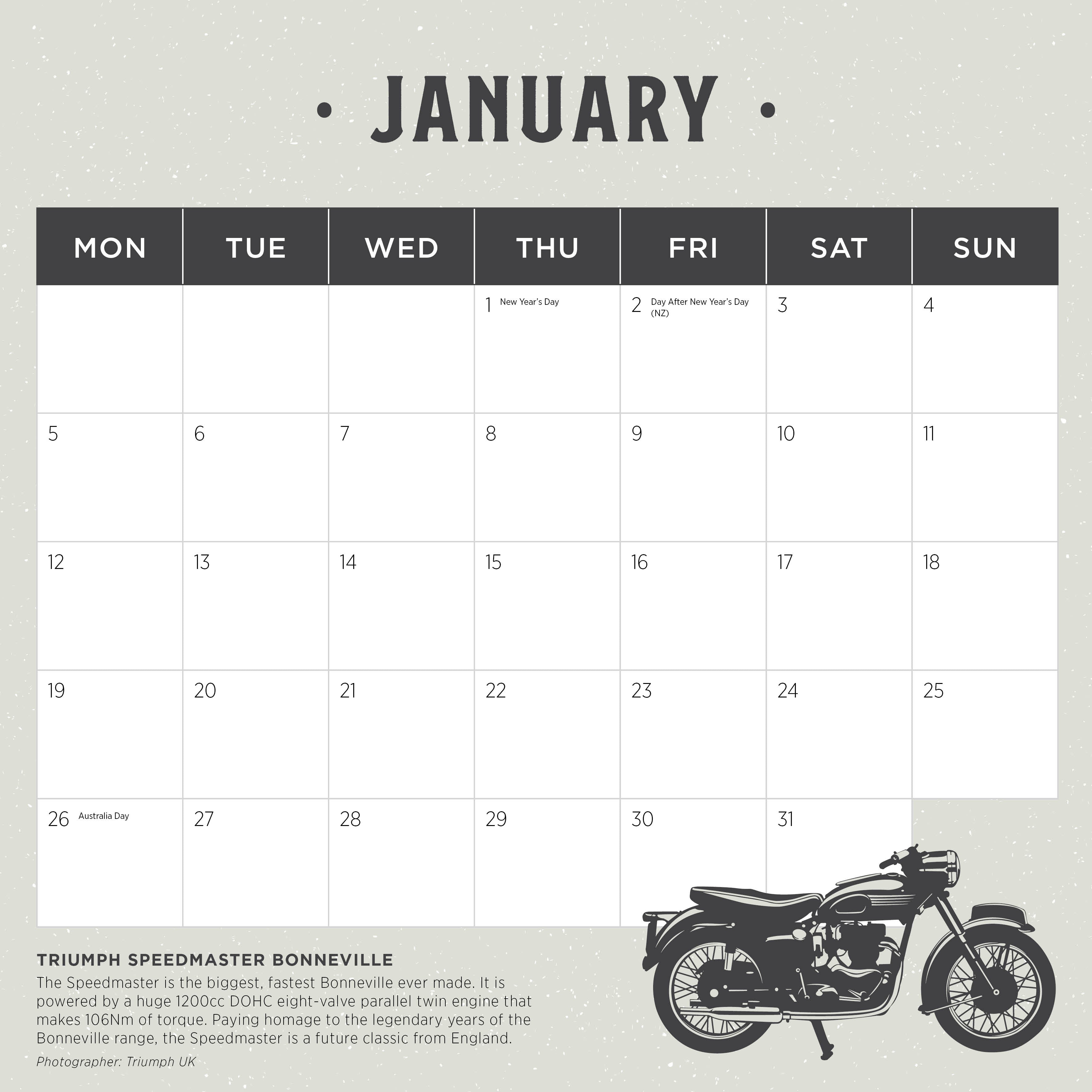 2026 Best Of British Motorcycles - Square Wall Calendar