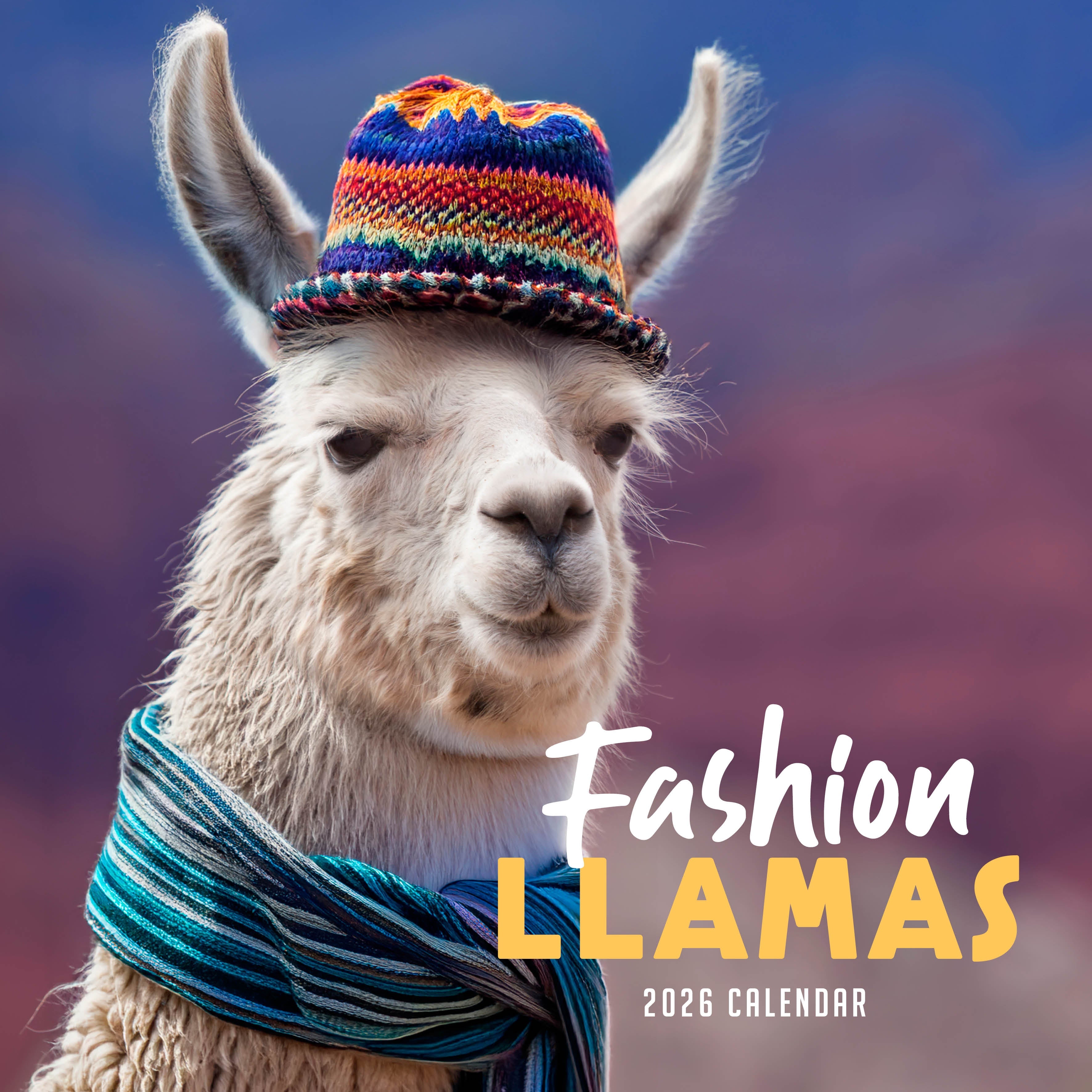 2026 Fashion Llamas - Square Wall Calendar