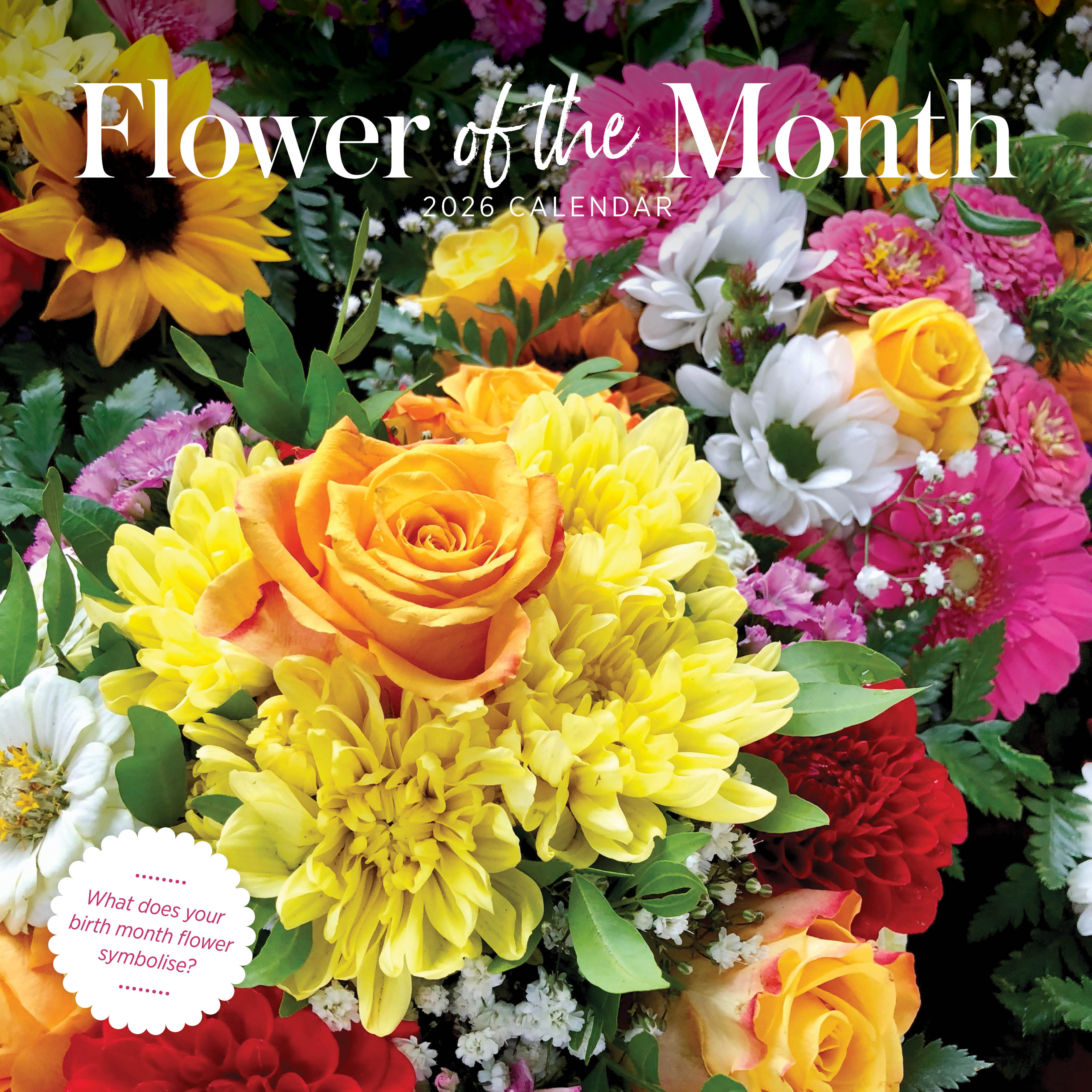 2026 Flower of the Month - Square Wall Calendar