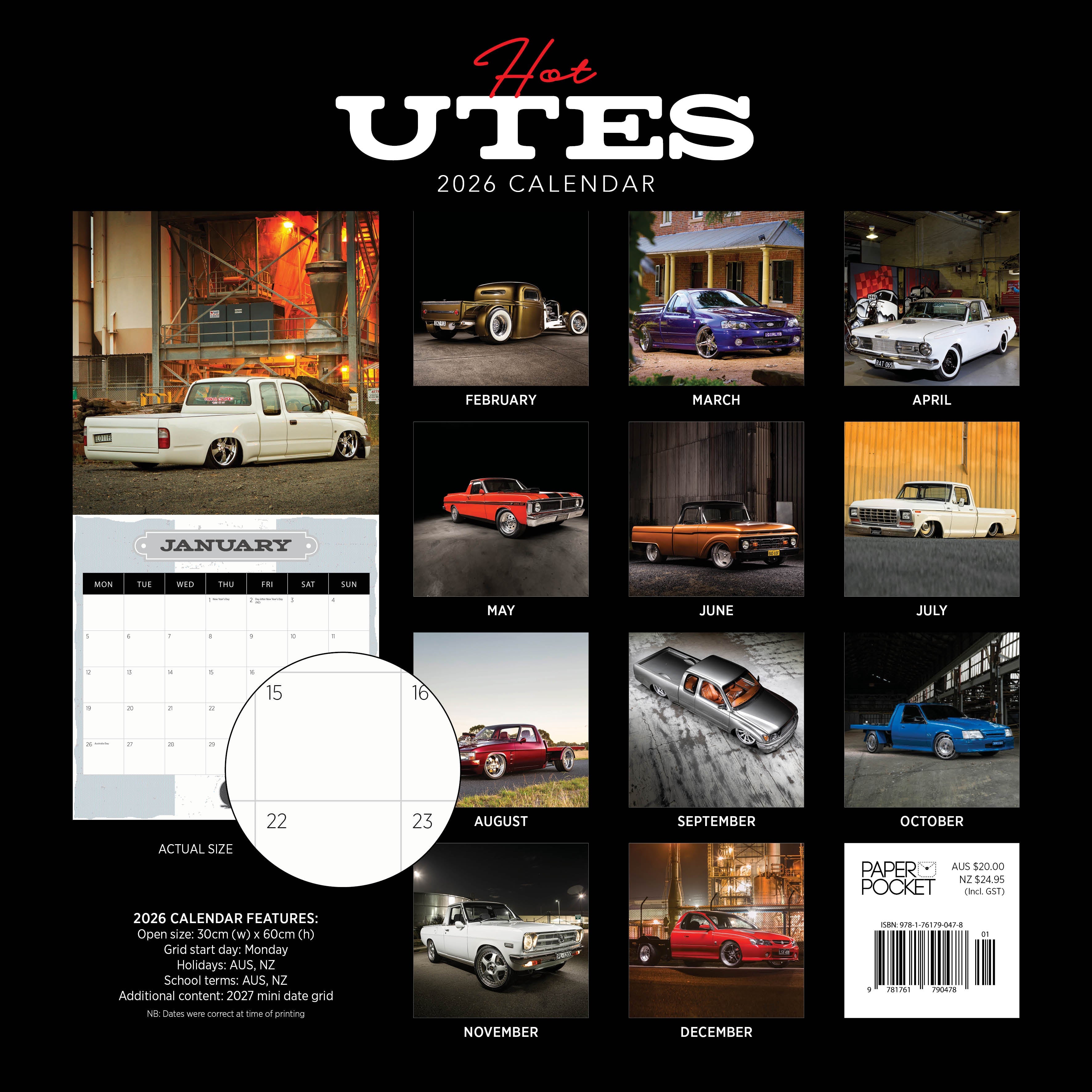 2026 Hot Utes - Square Wall Calendar