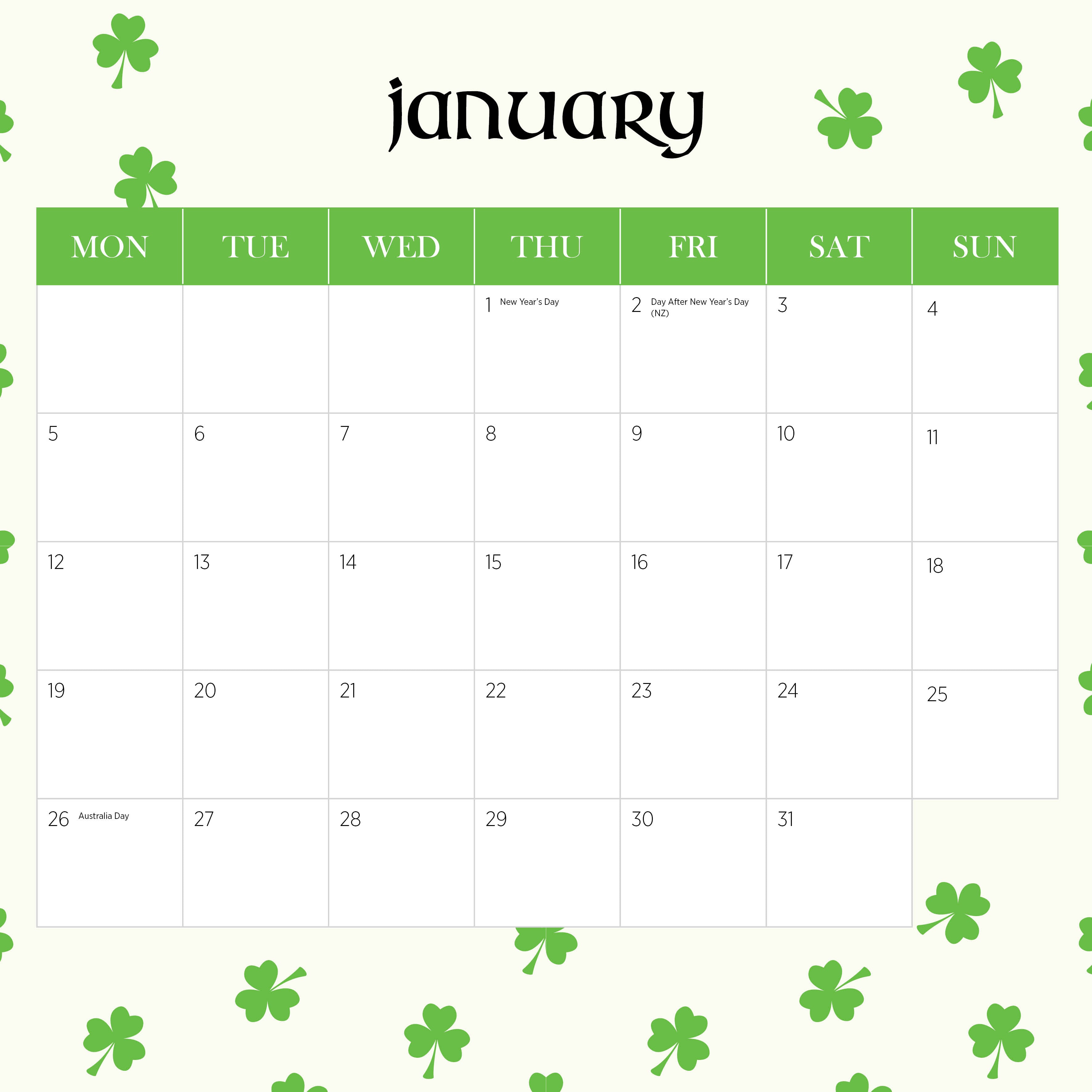 2026 Ireland - Square Wall Calendar