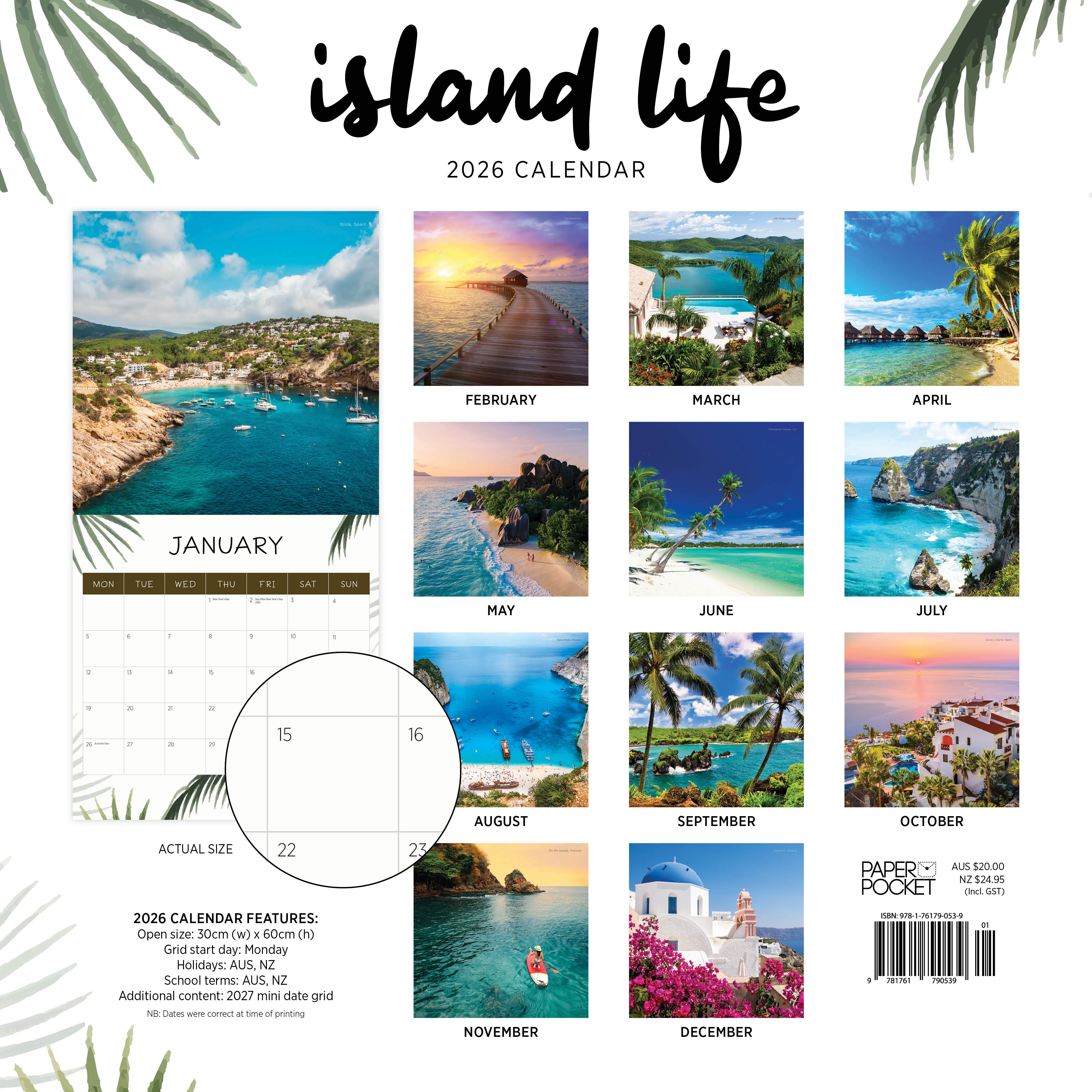 2026 Island Life - Square Wall Calendar