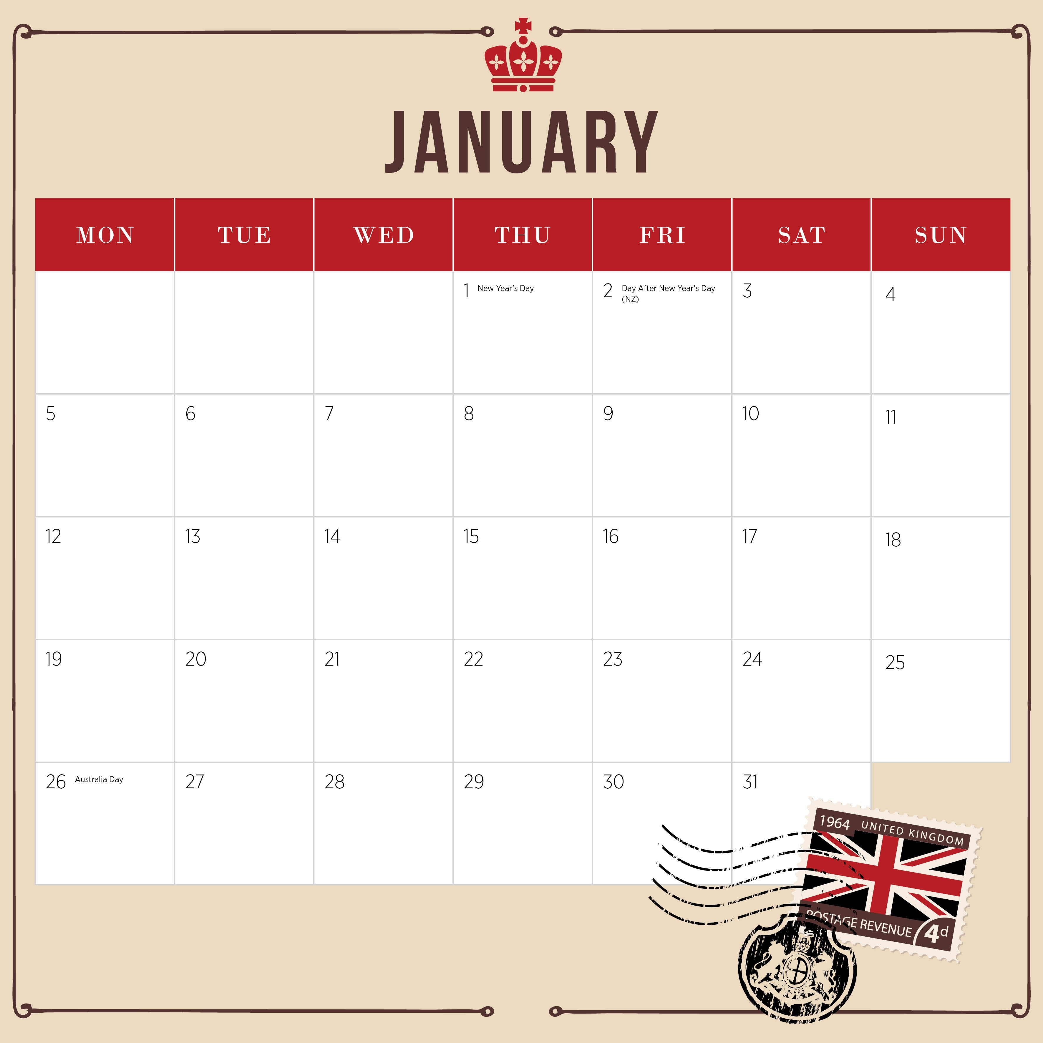 2026 London - Square Wall Calendar