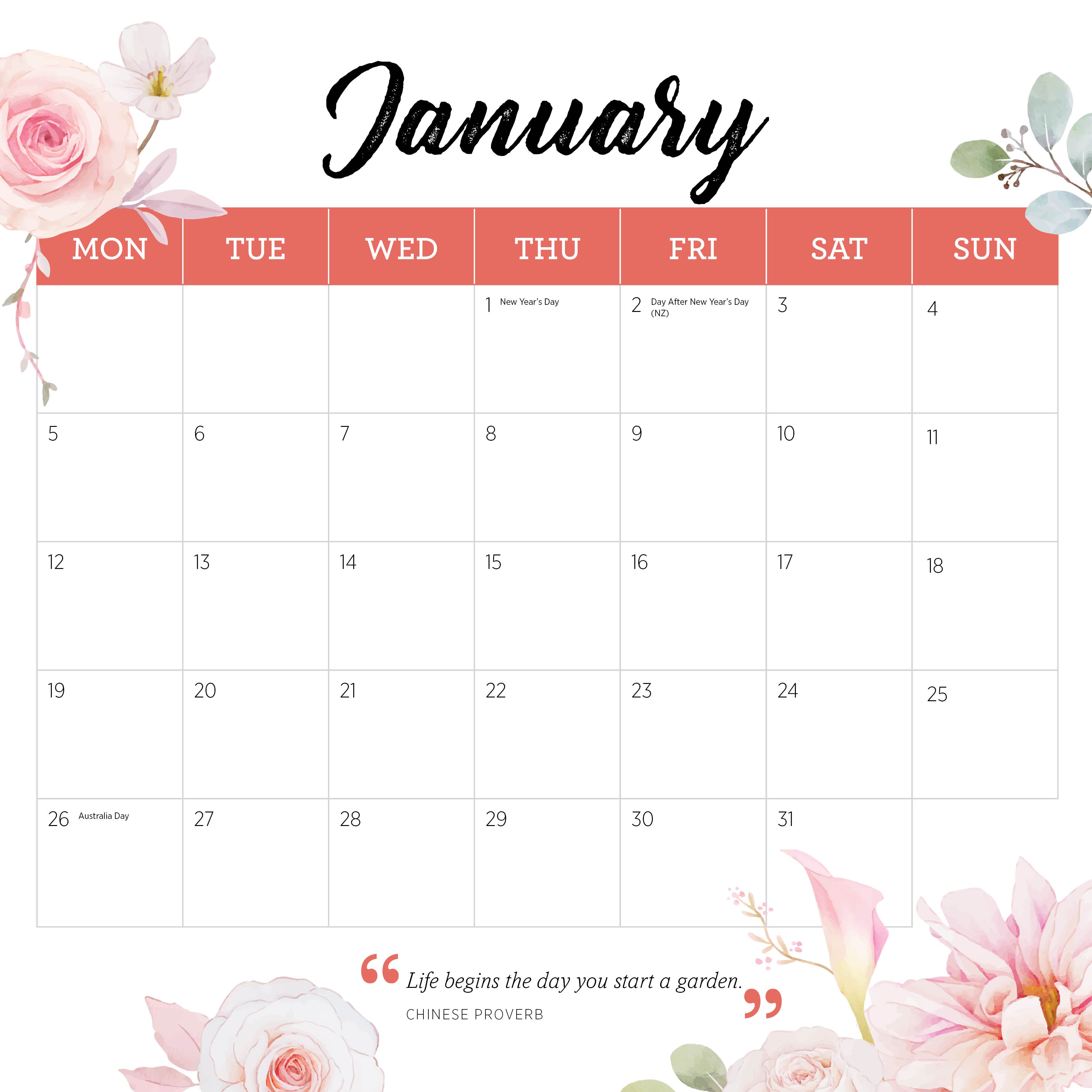 2026 Our Australia Life is a Garden - Square Wall Calendar