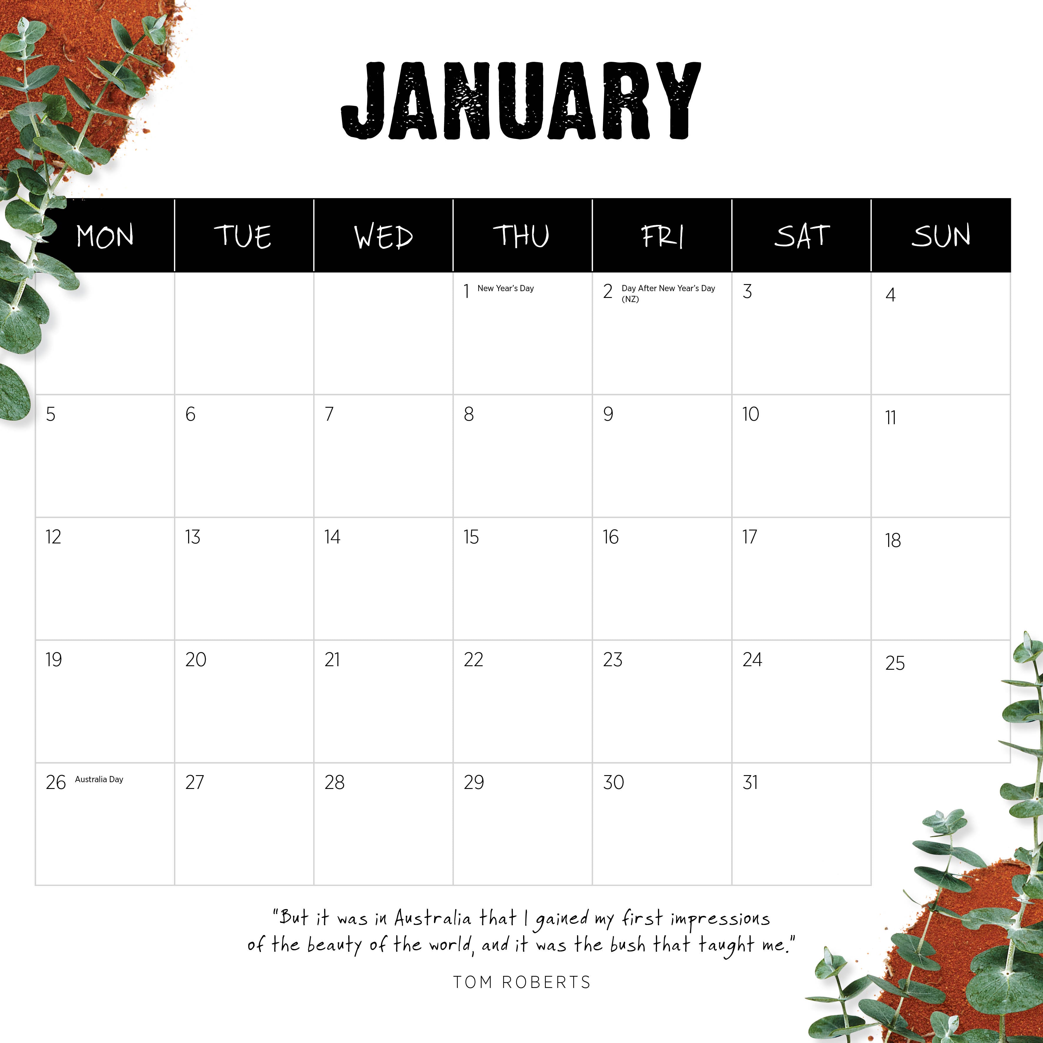 2026 Our Australia Outback - Square Wall Calendar