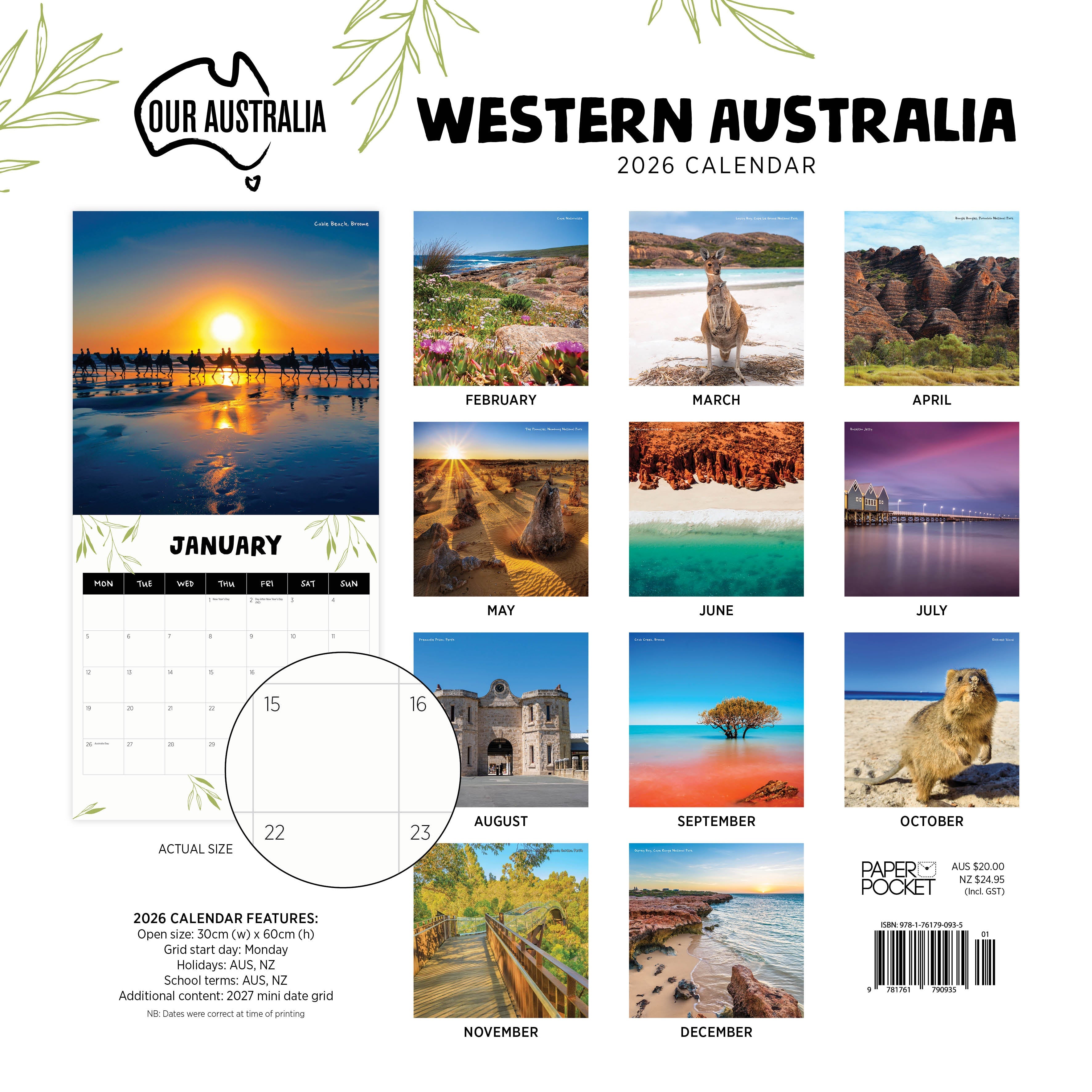 2026 Our Australia Western Australia - Square Wall Calendar