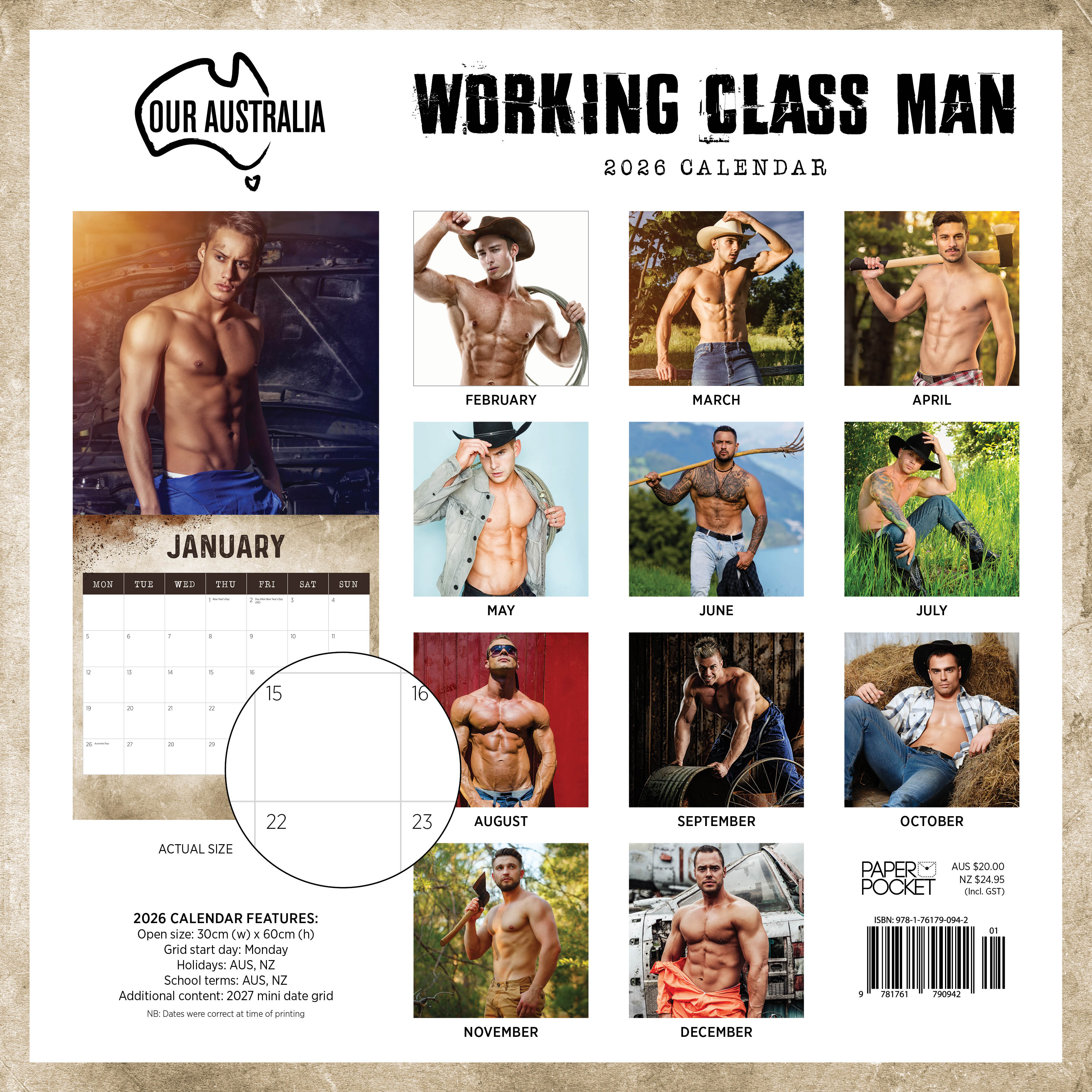 2026 Our Australia Working Class Man - Square Wall Calendar