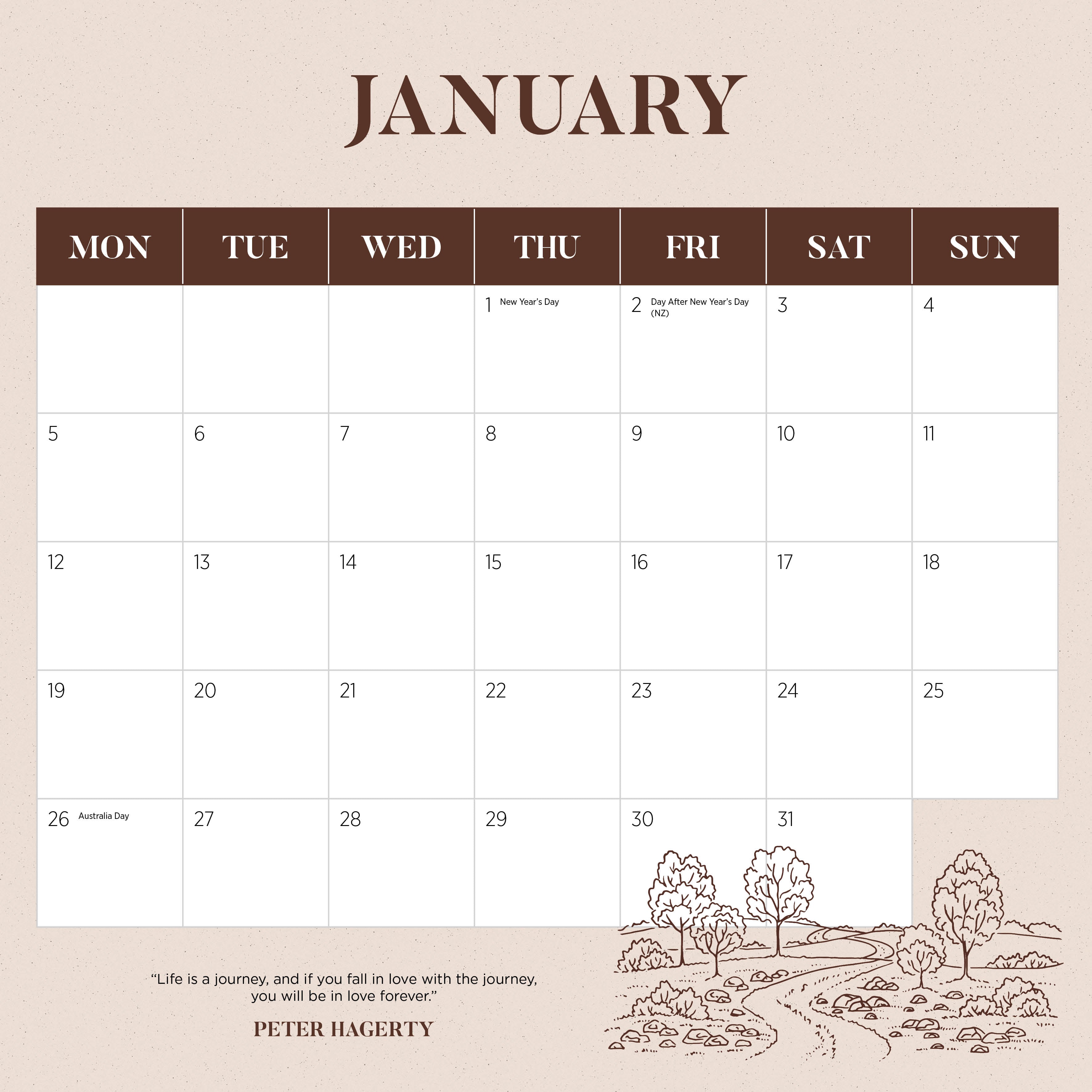 2026 Pathways Of The World - Square Wall Calendar