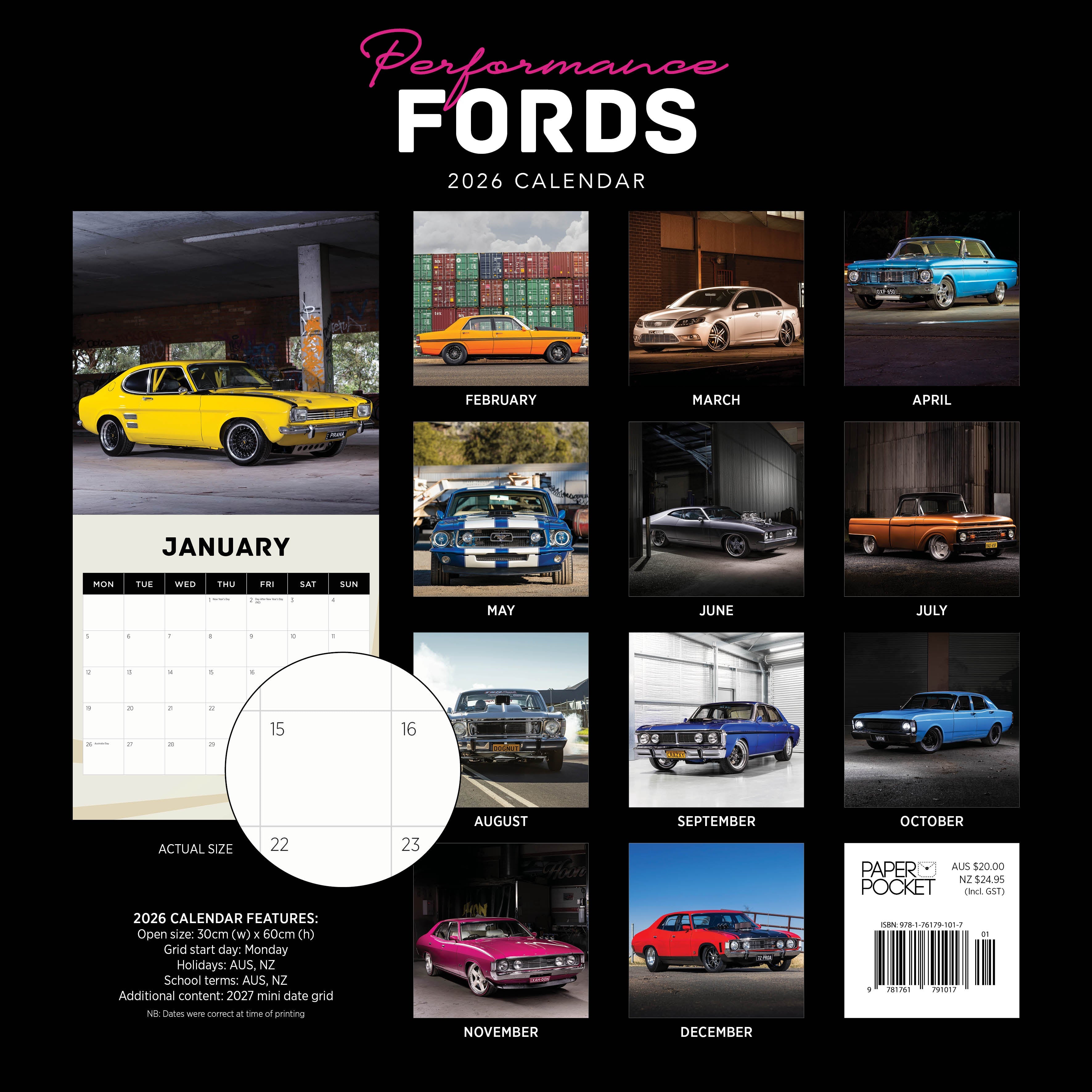 2026 Performance Fords - Square Wall Calendar