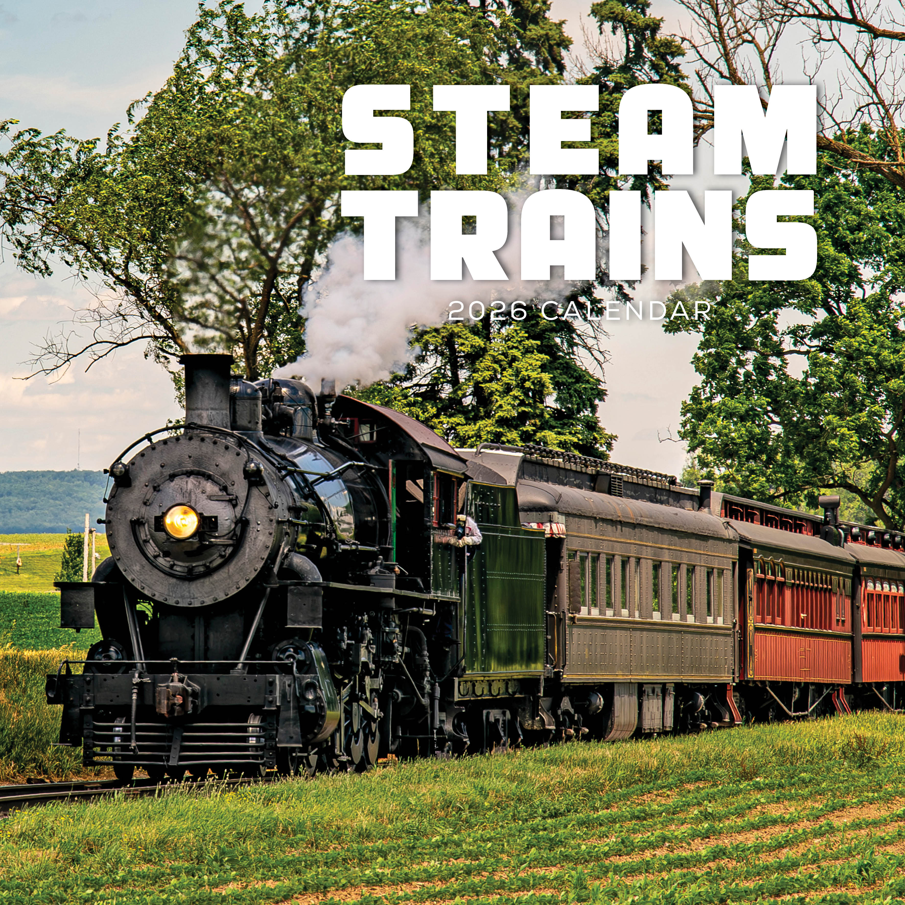 2026 Steam Trains - Square Wall Calendar