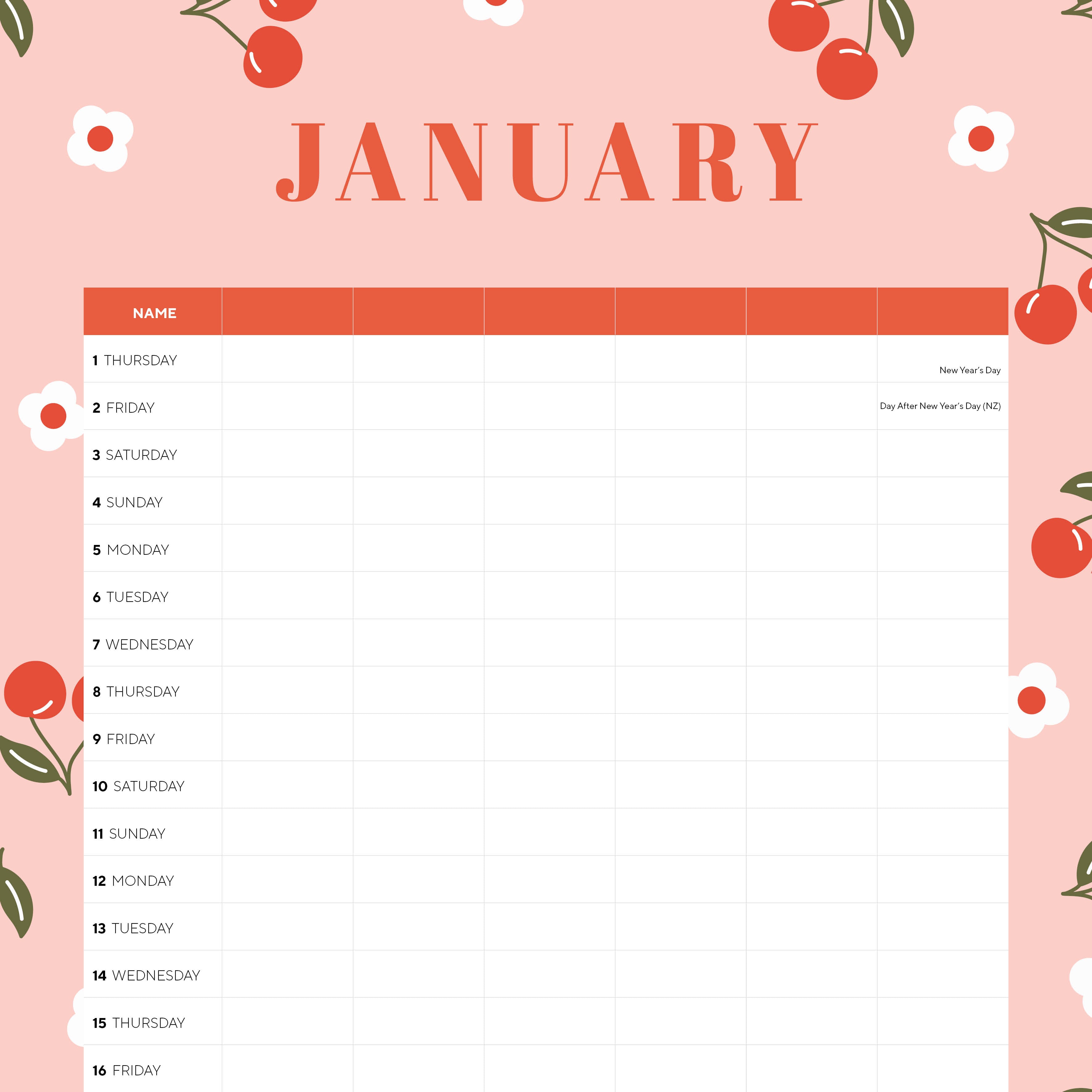 2026 The Monthly Planner - Square Wall Calendar