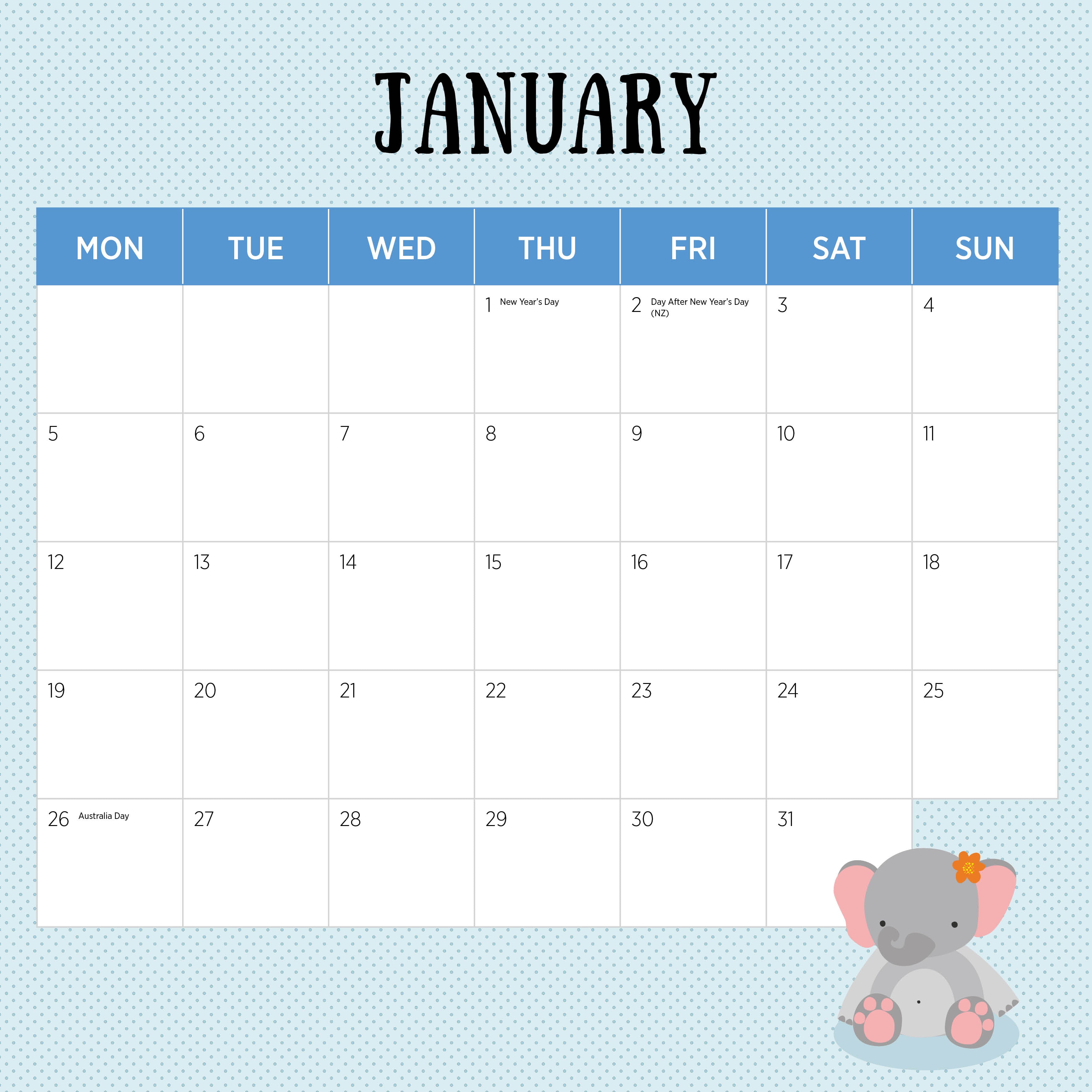 2026 Zoo Babies - Square Wall Calendar