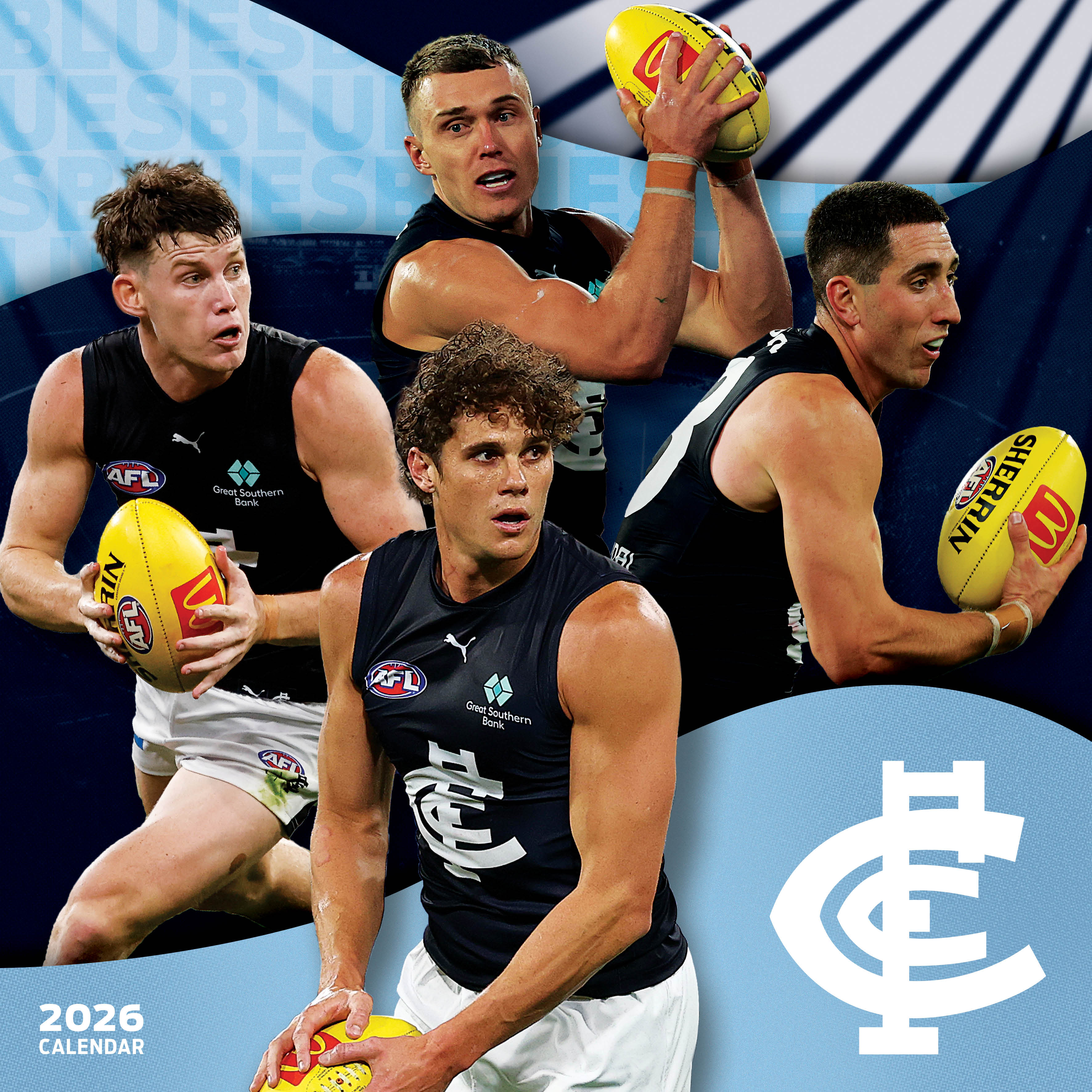 2026 AFL Carlton Blues - Square Wall Calendar