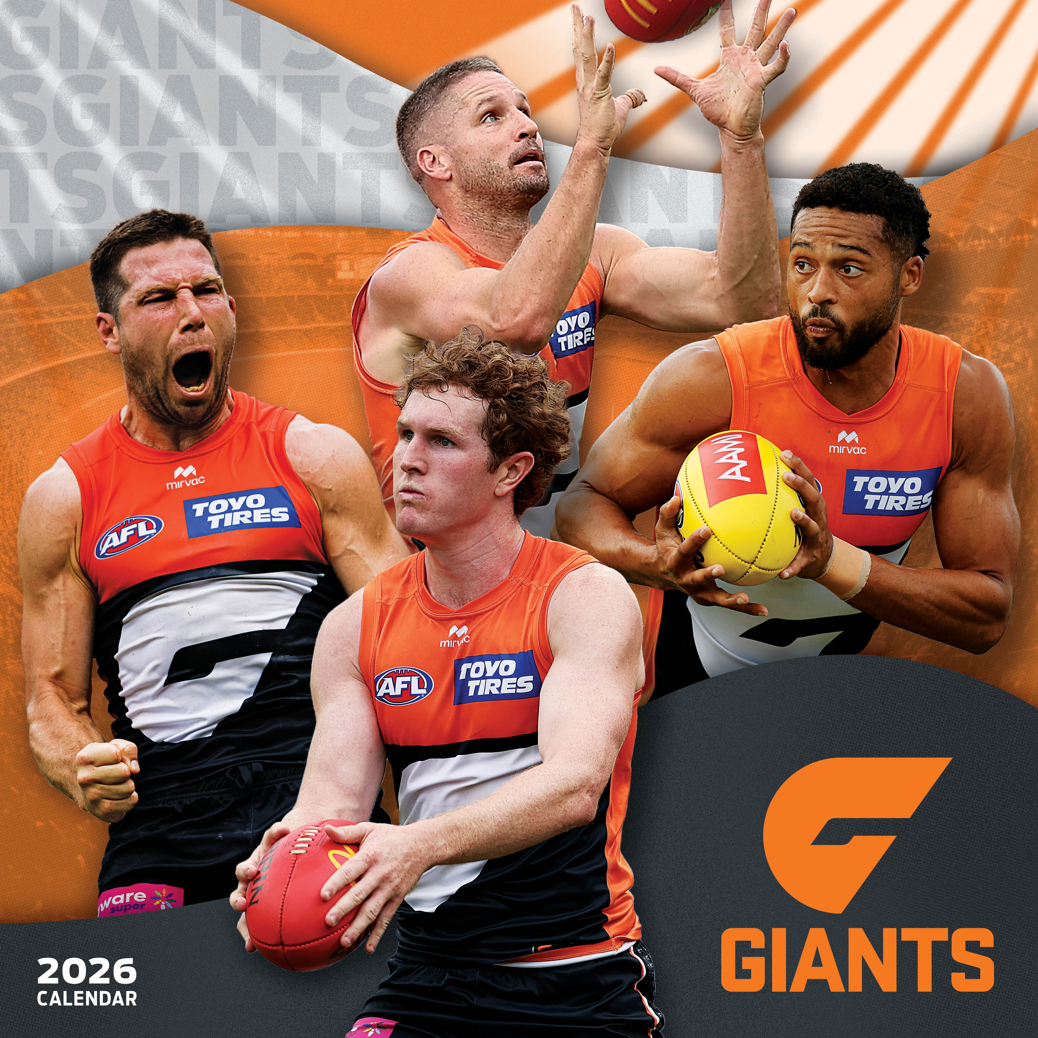 2026 AFL Greater Western Sydney Giants - Square Wall Calendar