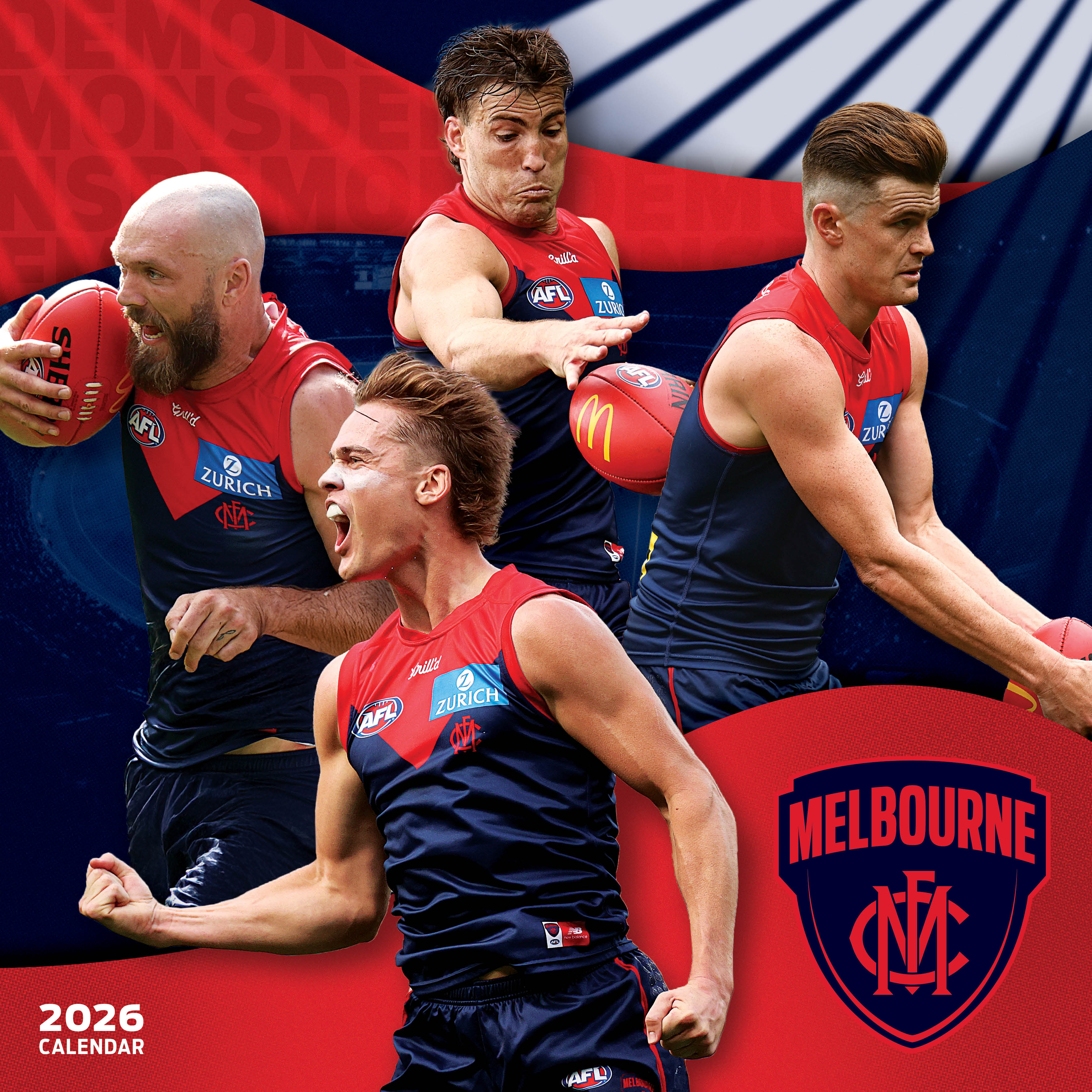 2026 AFL Melbourne Demons - Square Wall Calendar