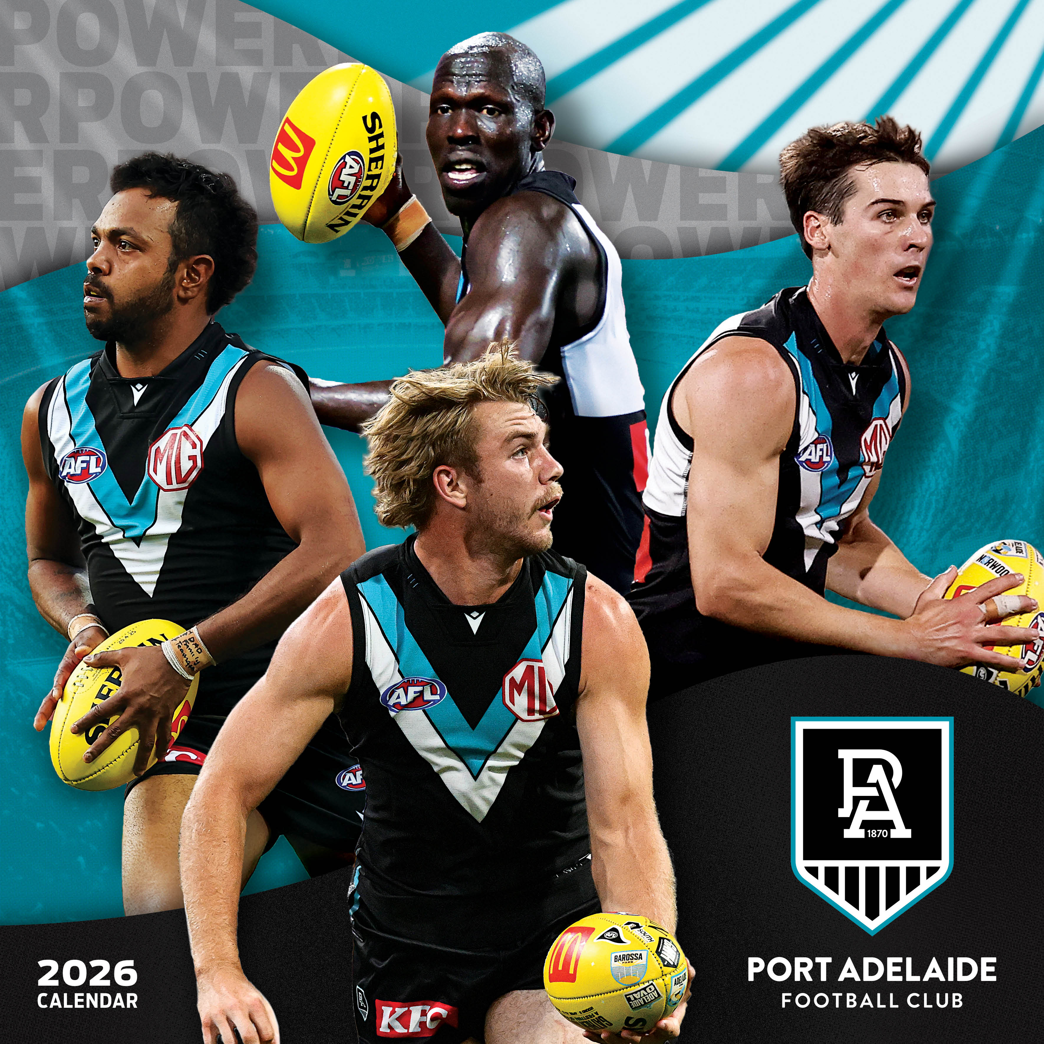 2026 AFL Port Adelaide Power - Square Wall Calendar