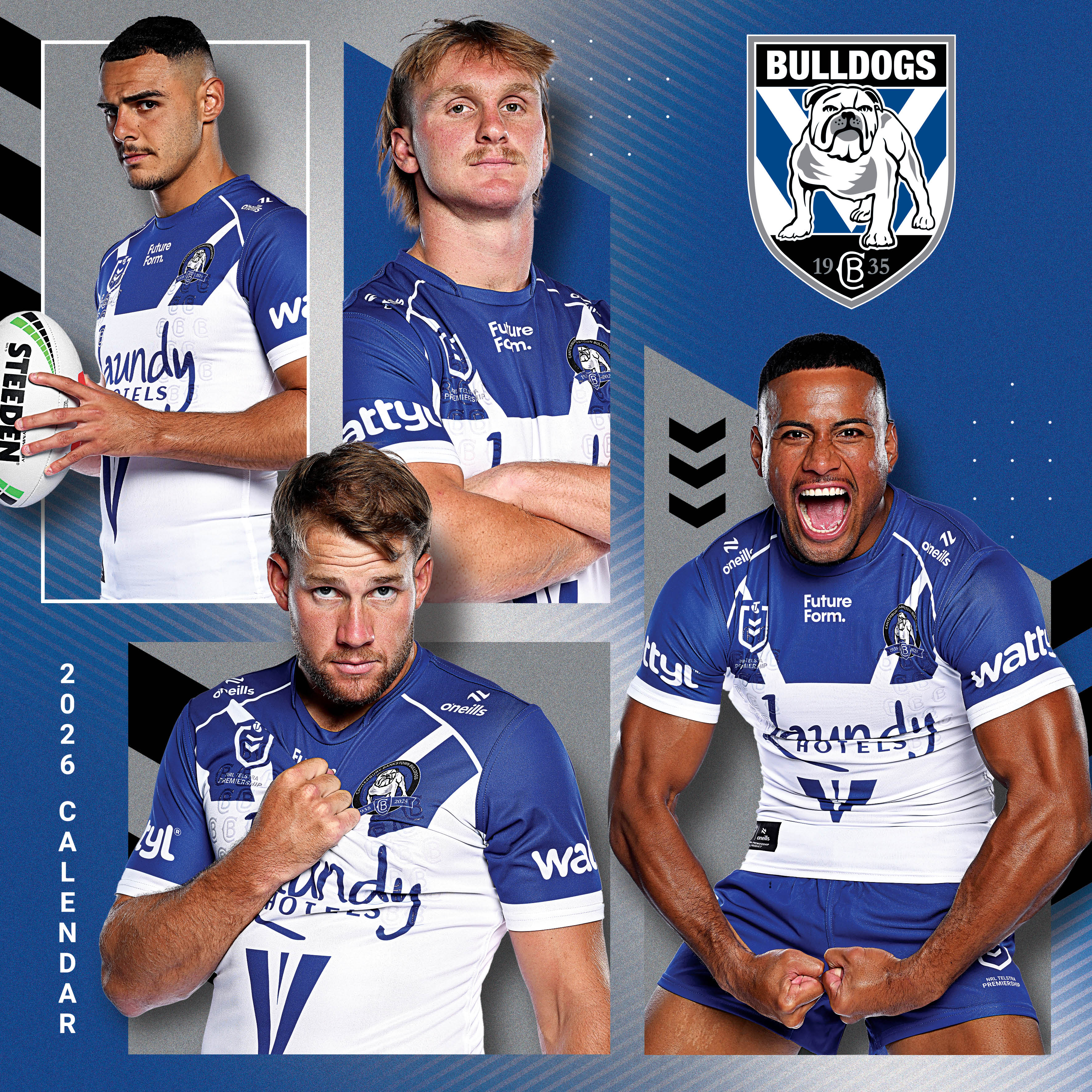 2026 NRL Canterbury - Bankstown Bulldogs - Square Wall Calendar