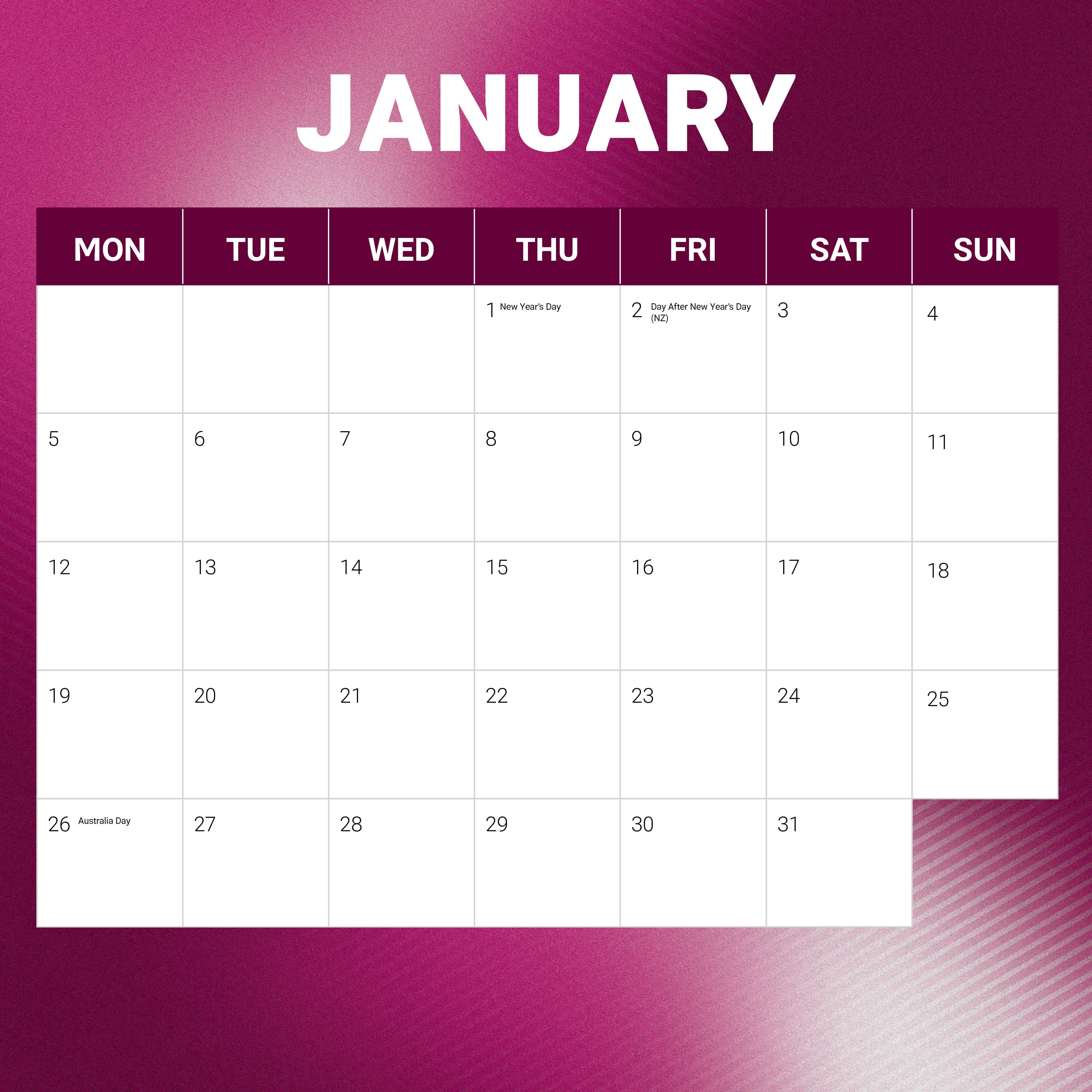 2026 NRL Manly Sea Eagles - Square Wall Calendar
