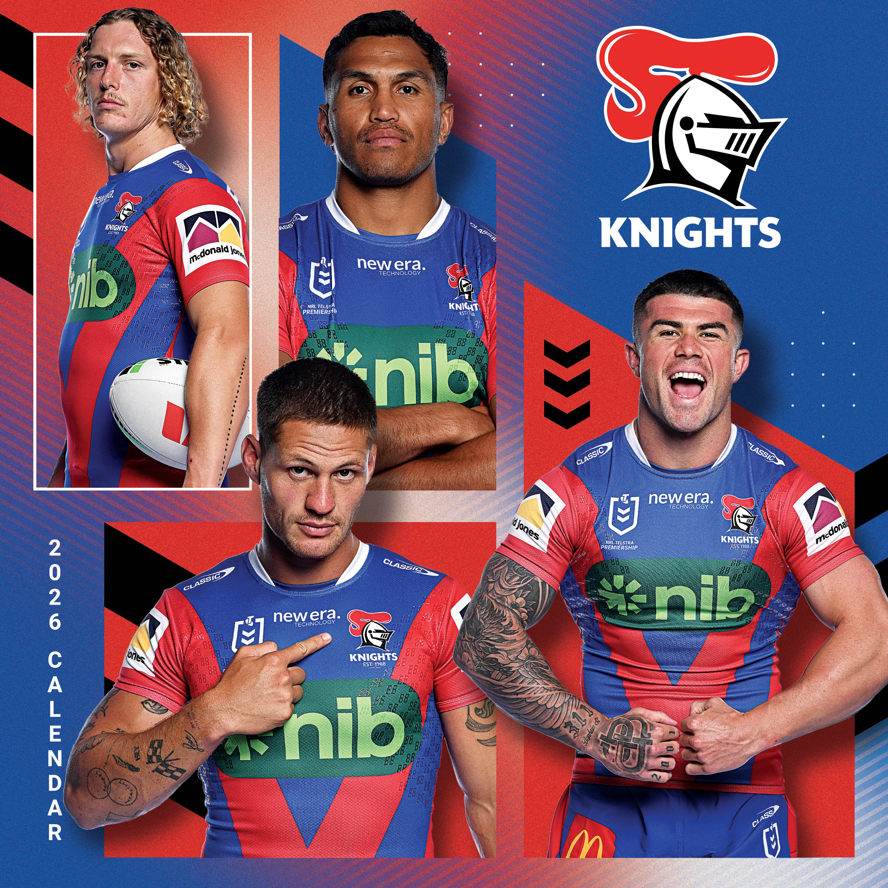 2026 NRL Newcastle Knights - Square Wall Calendar