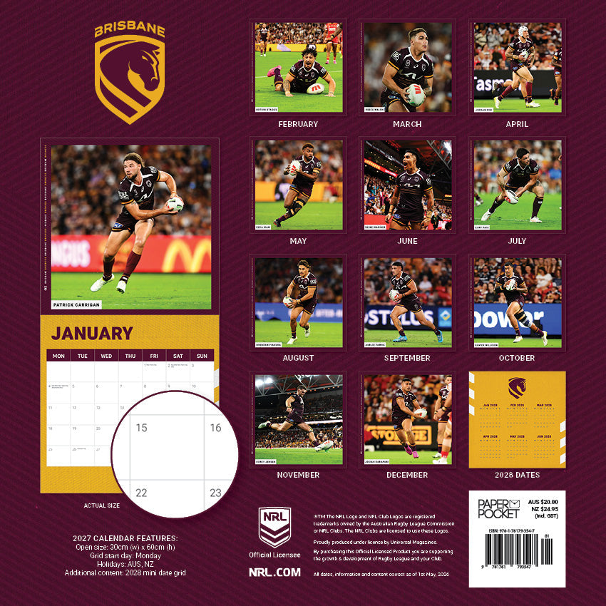 2027 NRL Brisbane Broncos calendar – image 4